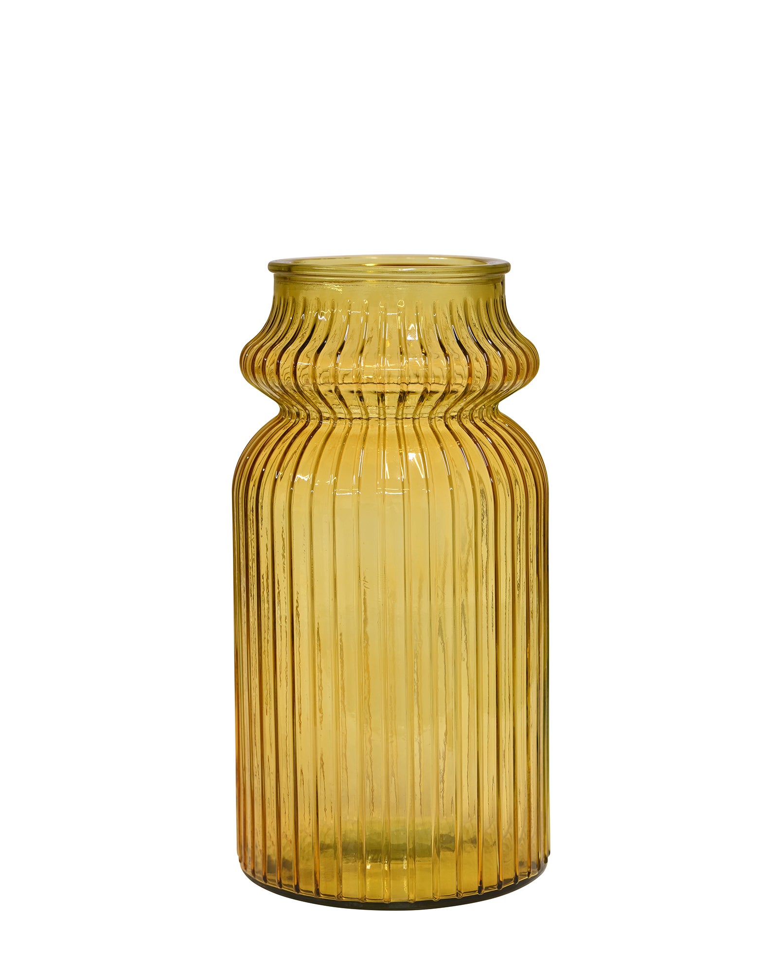 Quita Waisted Fluted Bottle 28cm - Ochre