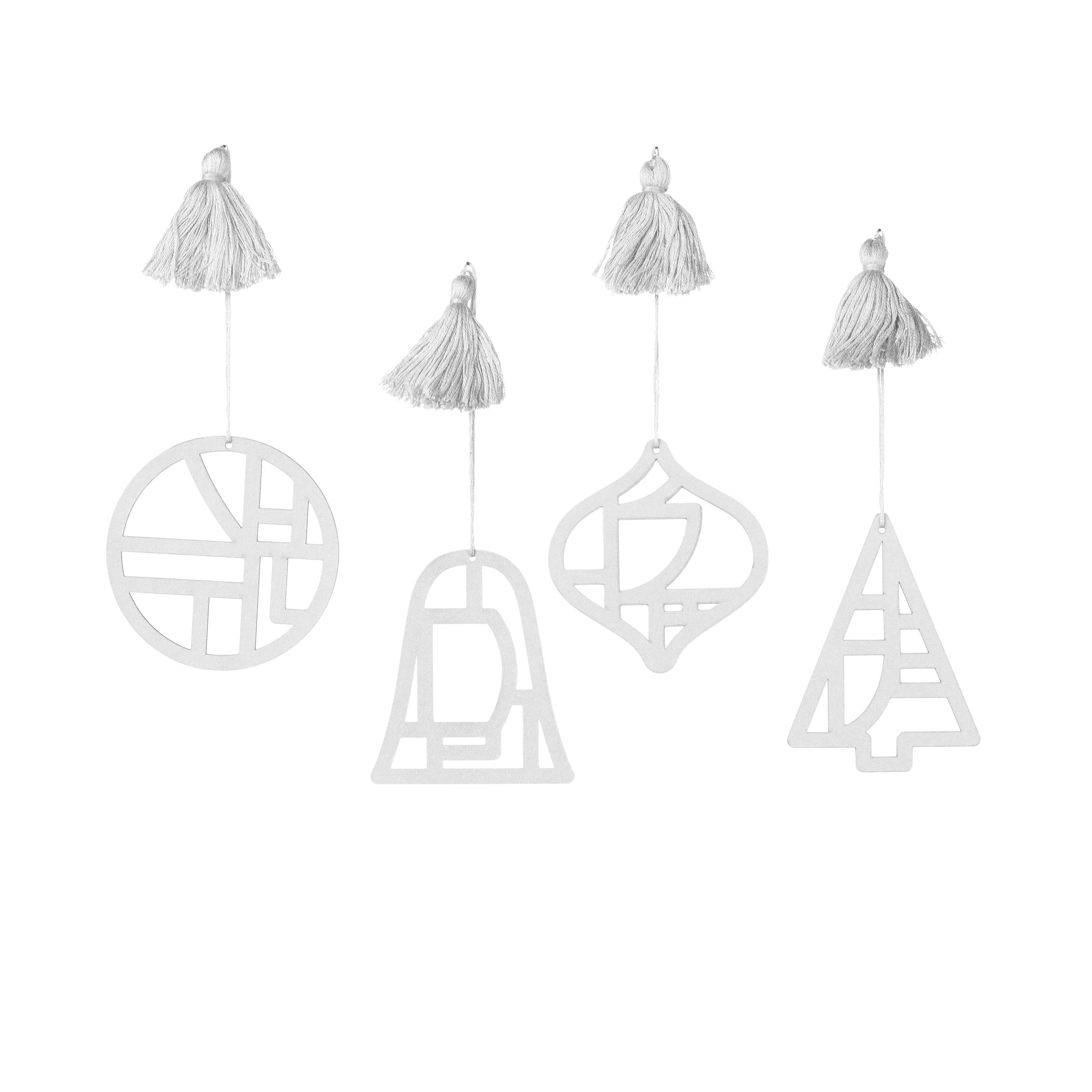 BROSTE Christmas Fili Paper Decorations S/4 White