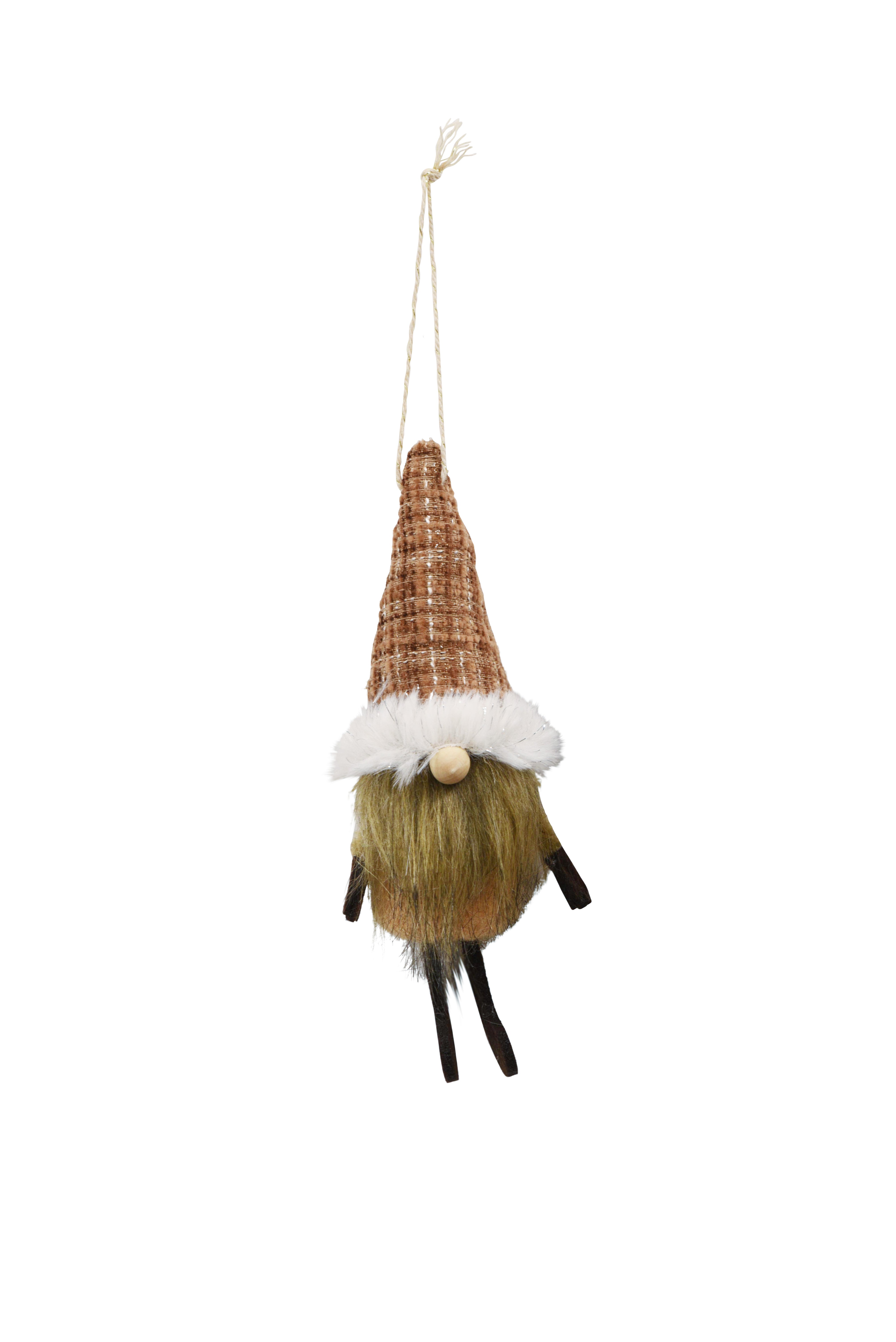 FELT Hanging Nordic Santa w/Light Brown Hat