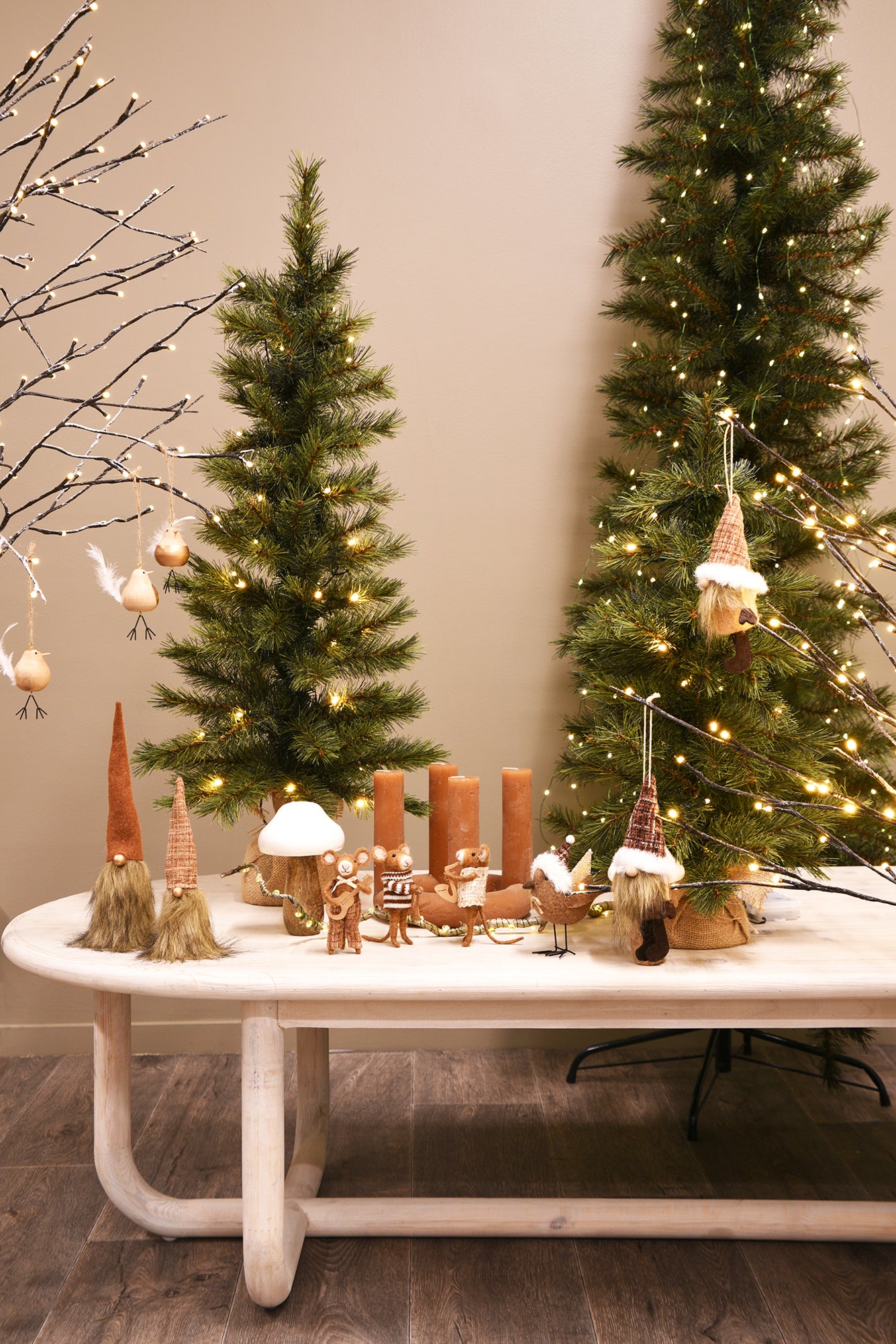 FELT Hanging Nordic Santa w/Light Brown Hat