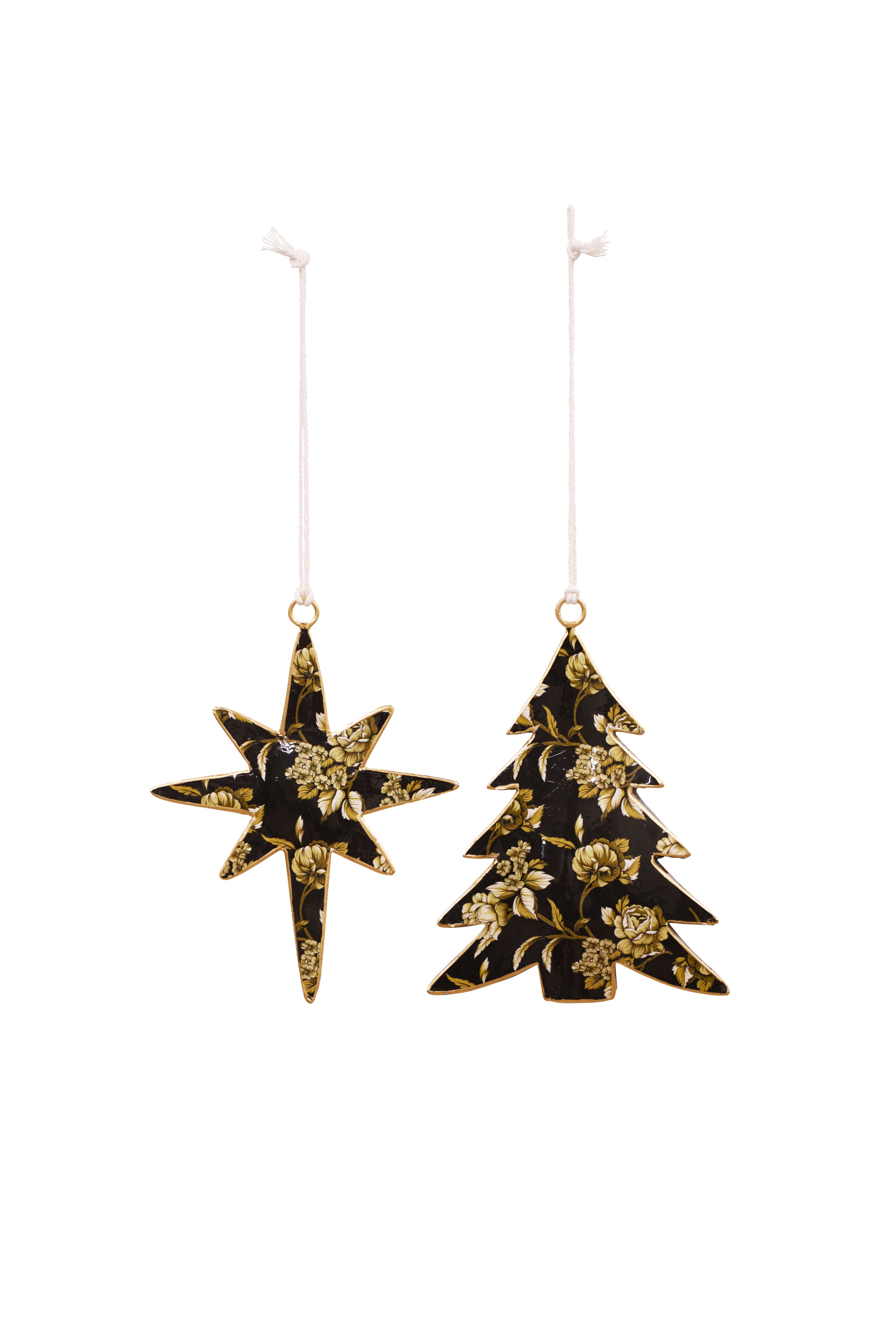ENAMEL Hanging Star/Tree A/2 - Dark Floral
