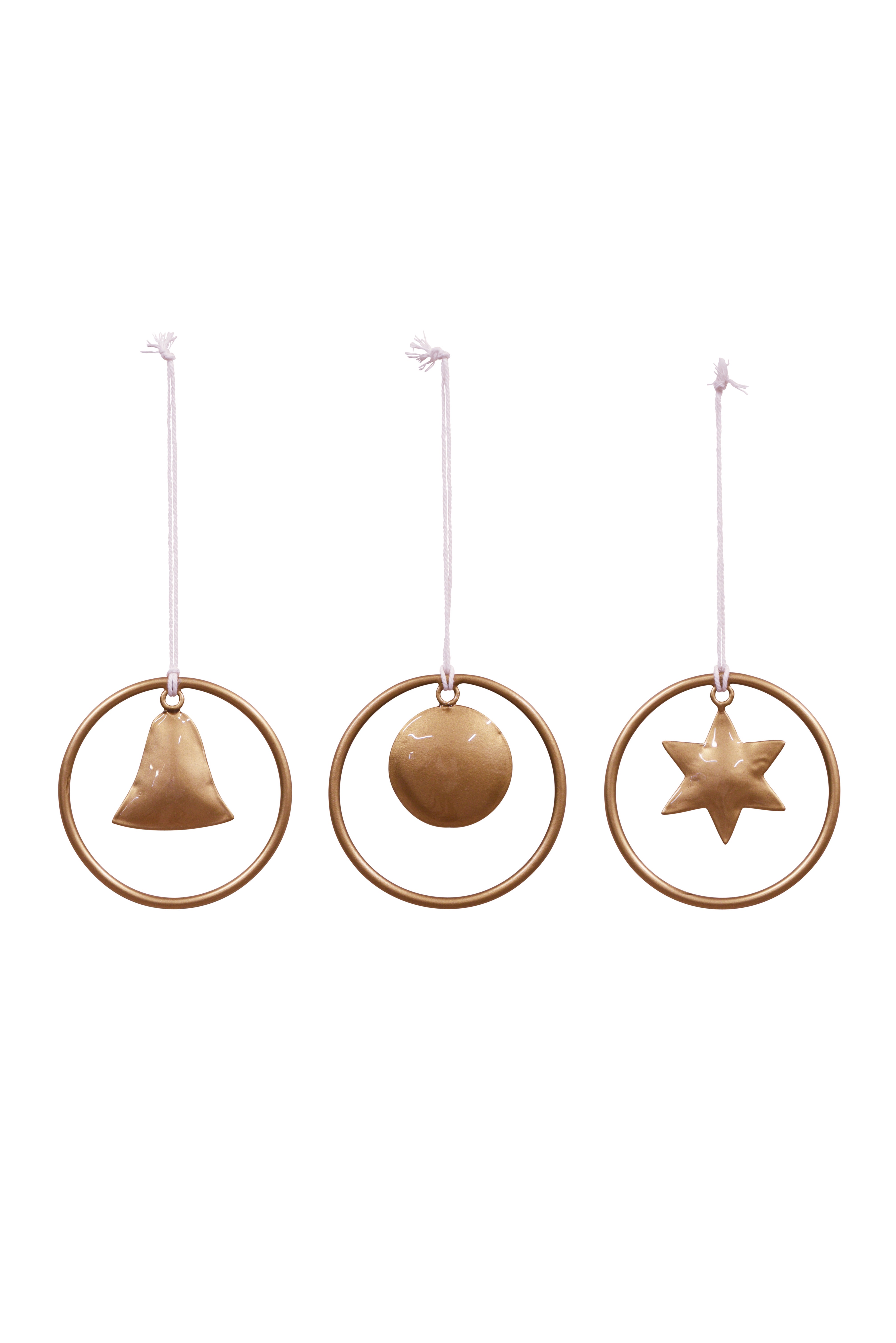 Hanging Hoop Bell/Disc/Star A/3 - Gold