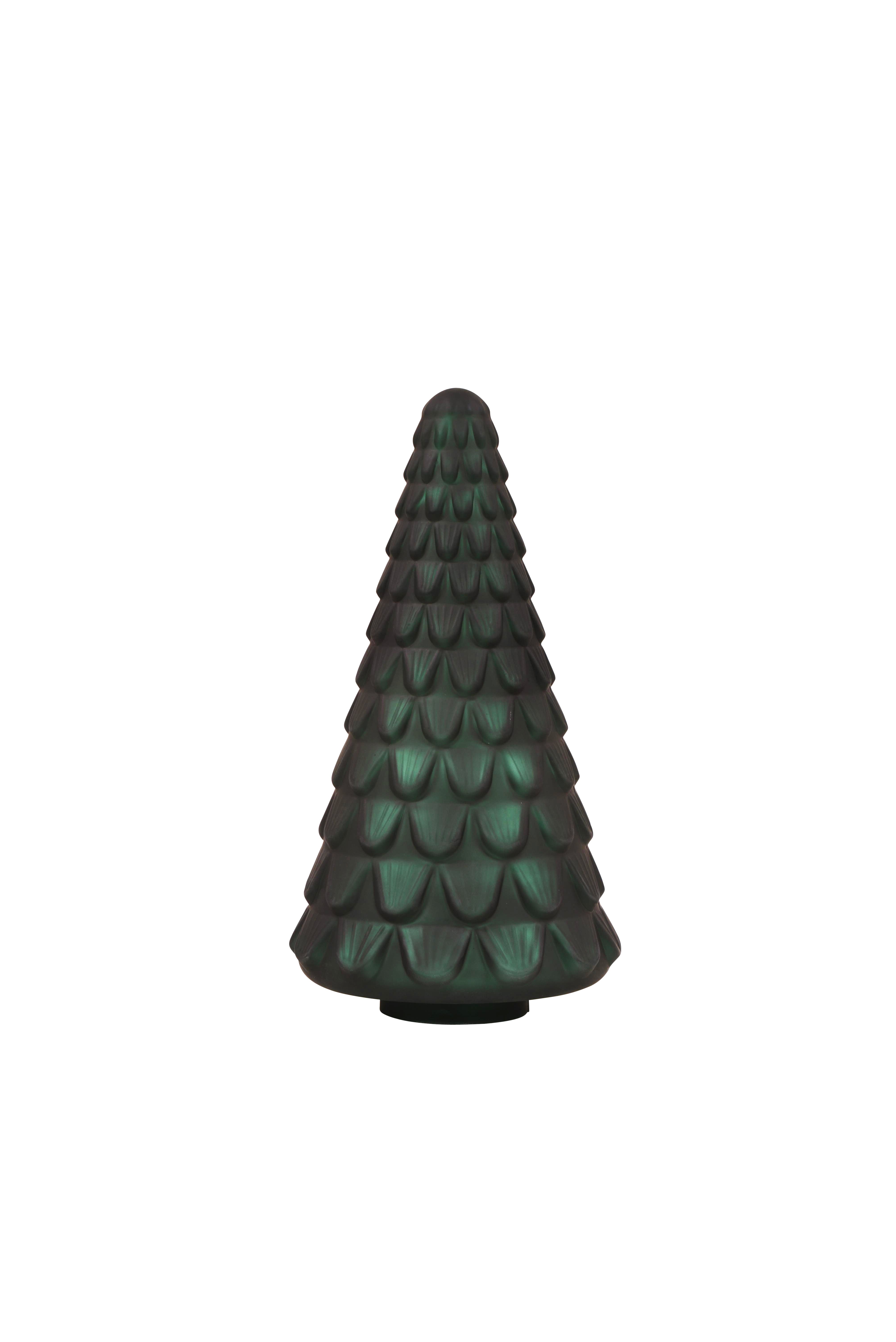 GLASS TREE Medium - Metallic Forest Green