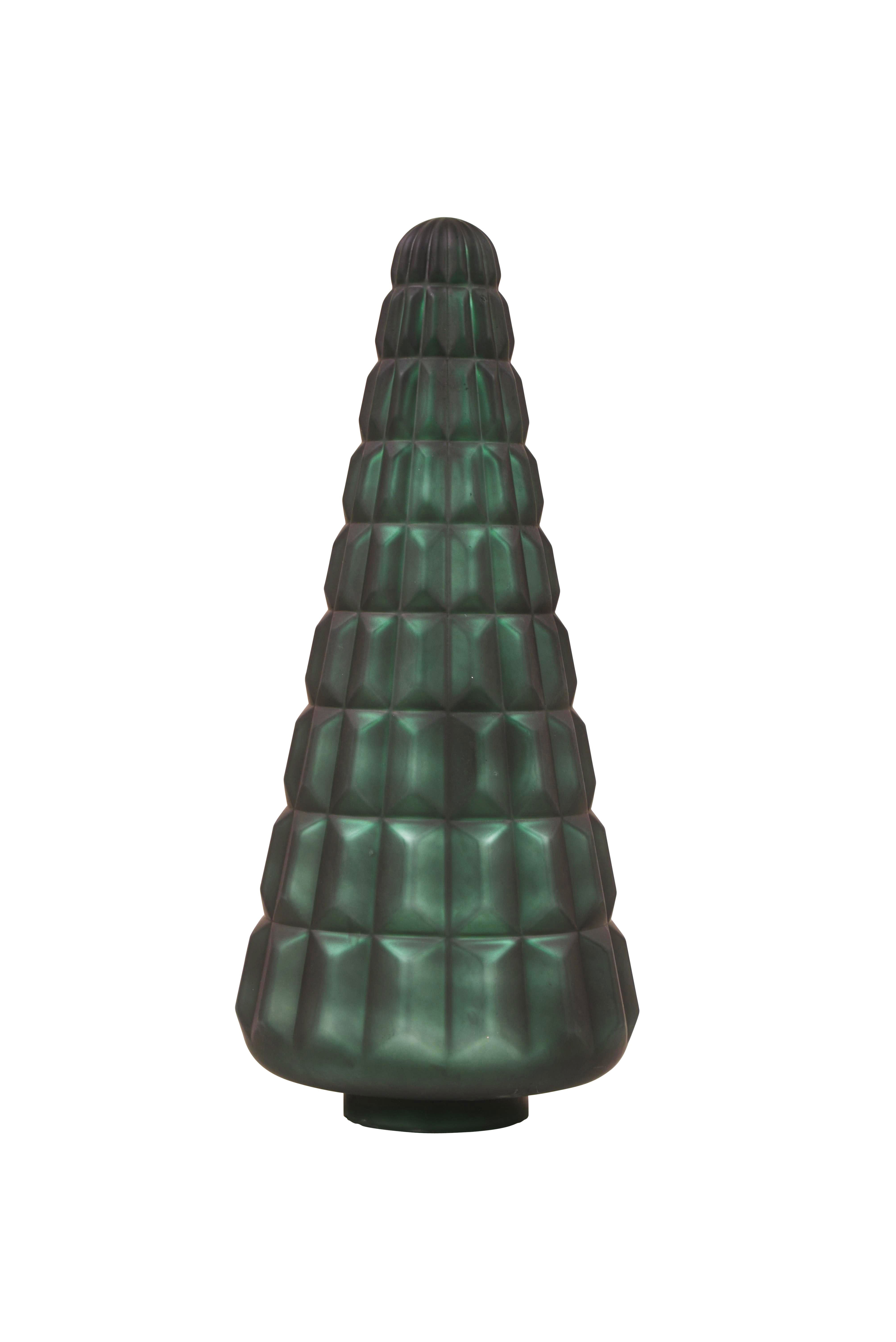 GLASS TREE Large - Metallic Forest Green