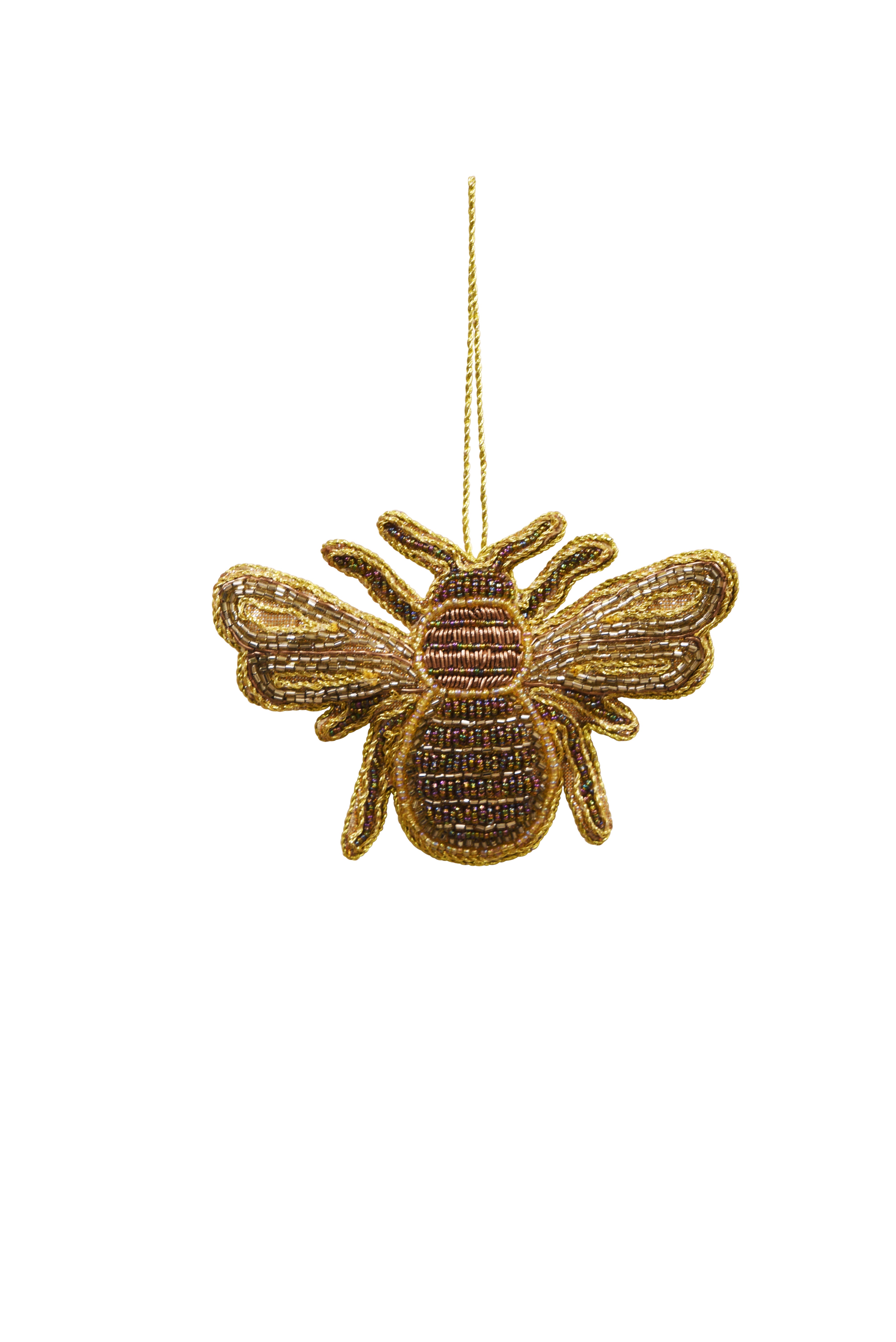 MAJESTIC Beaded Hanging Queen Bee - Golds
