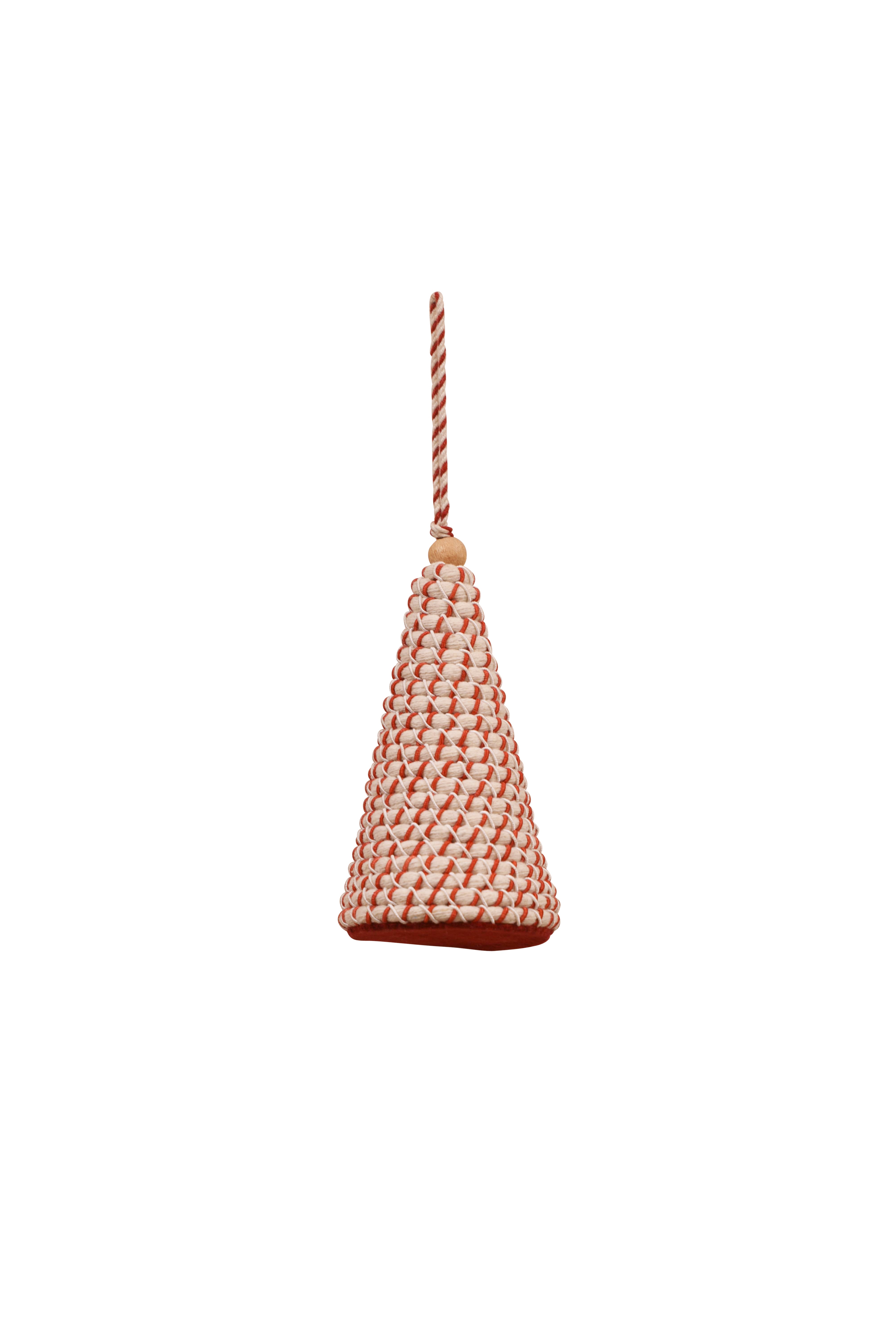 MAJESTIC Hanging Fabric Cone Tree - Natural/Red