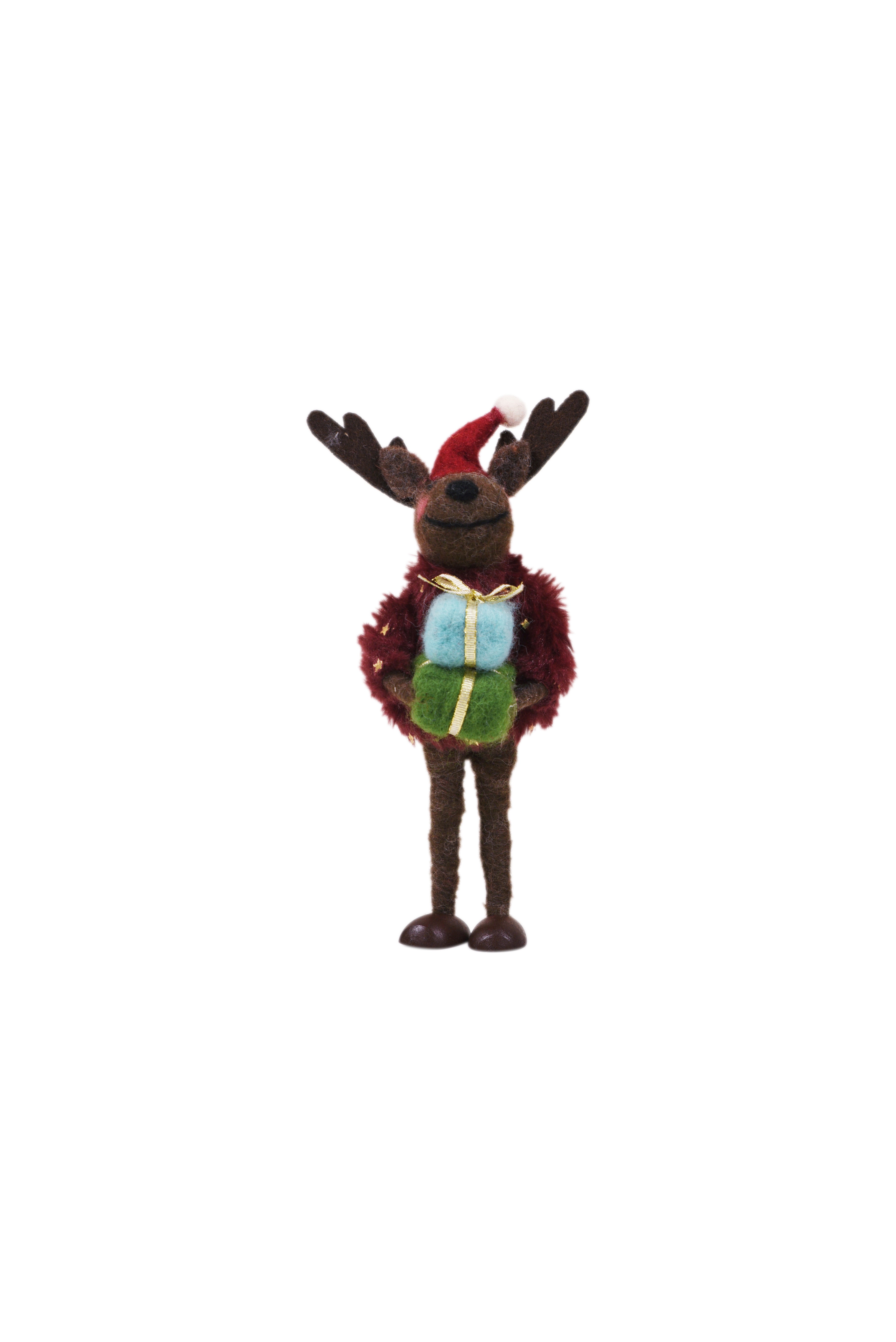 FELT Standing Reindeer - Burgundy Barnard 