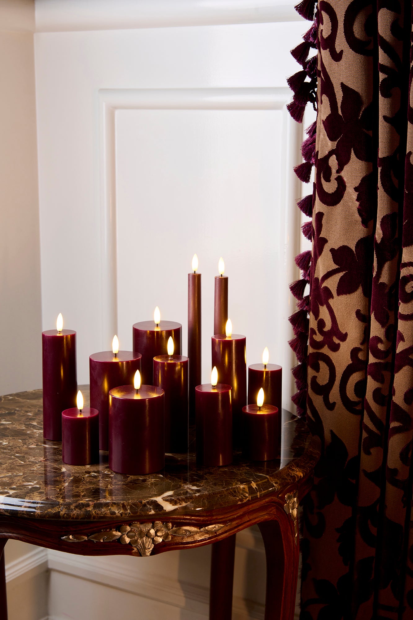 SIRIUS Sille S/3 Candles RECHARGEABLE - Bordeaux