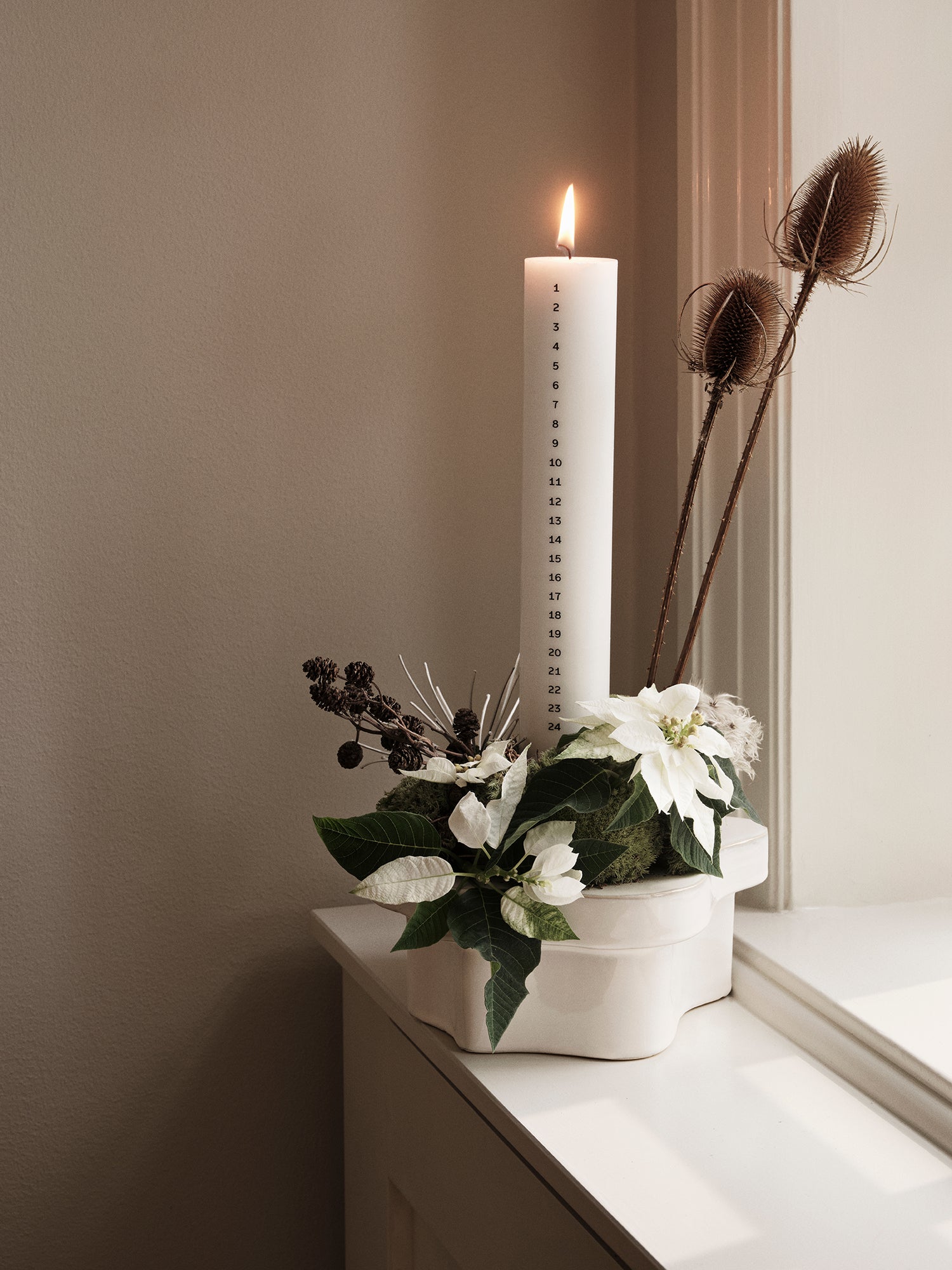 BROSTE Christmas Eco Calendar Candle - Pure White