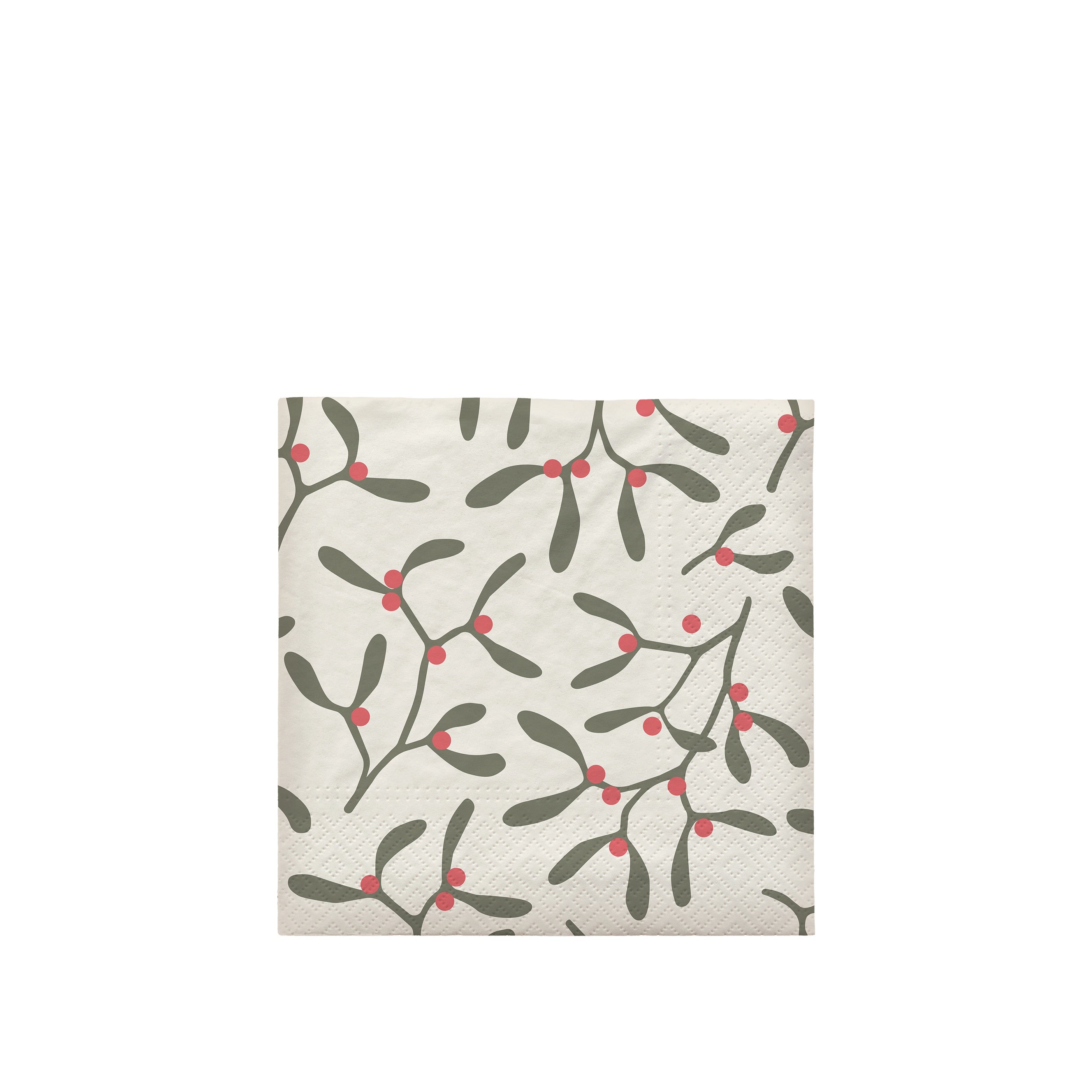 BROSTE Paper Napkin Mistletoe - Red/Grape Leaf Green