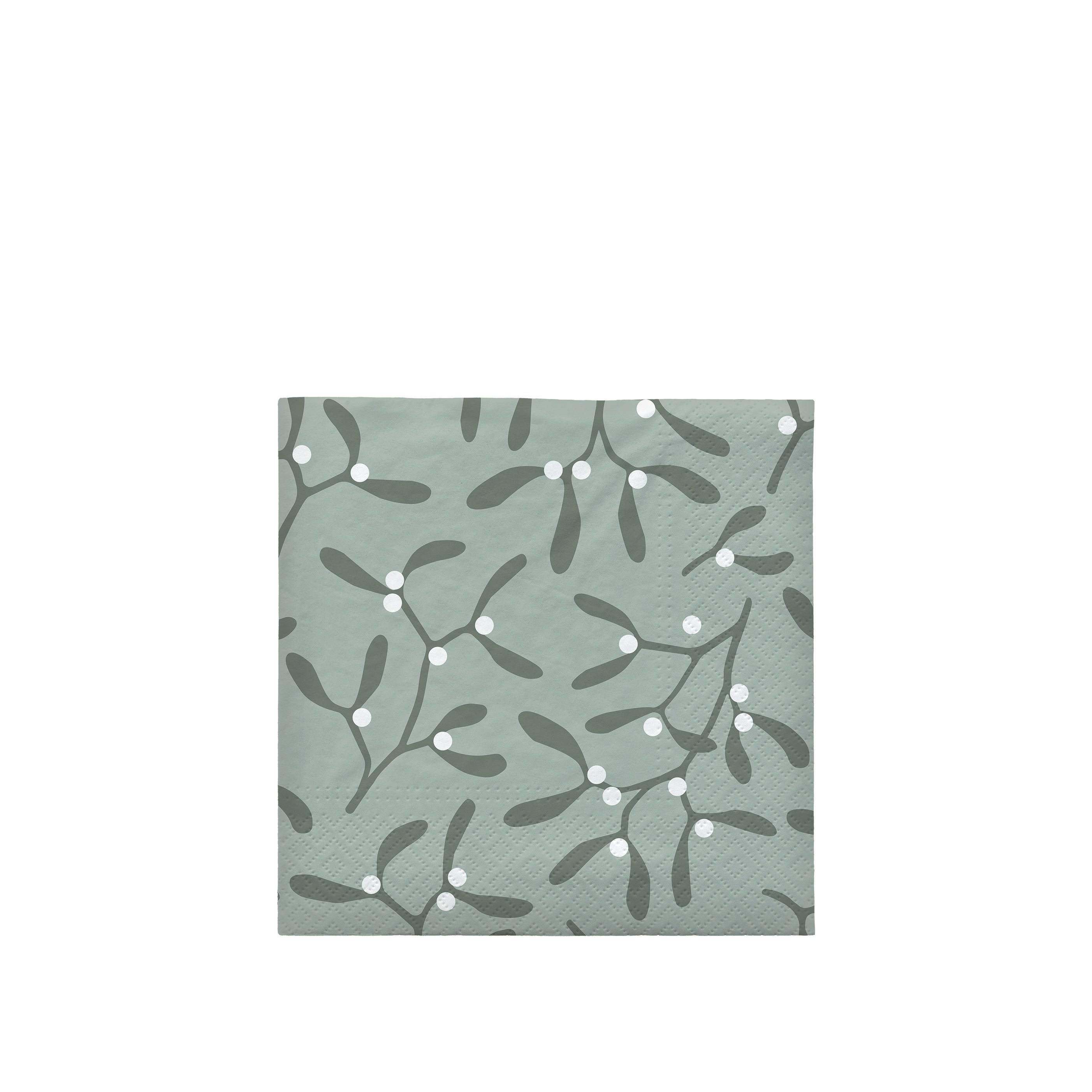 BROSTE Paper Napkin Mistletoe - White/Grape Leaf Green