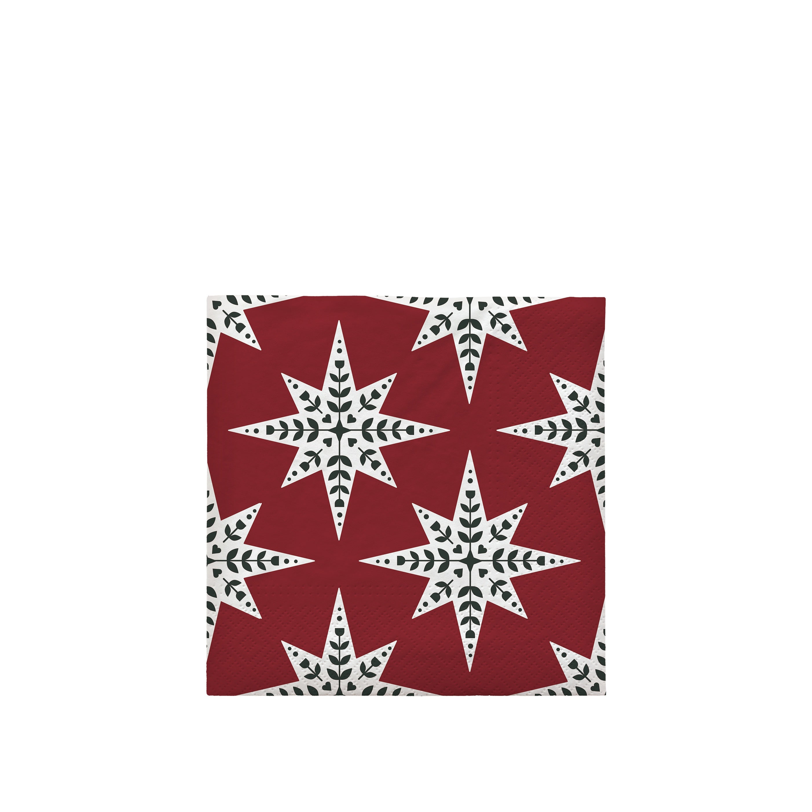 BROSTE Paper Napkin Saga Star - Burgundy/Dark Green 