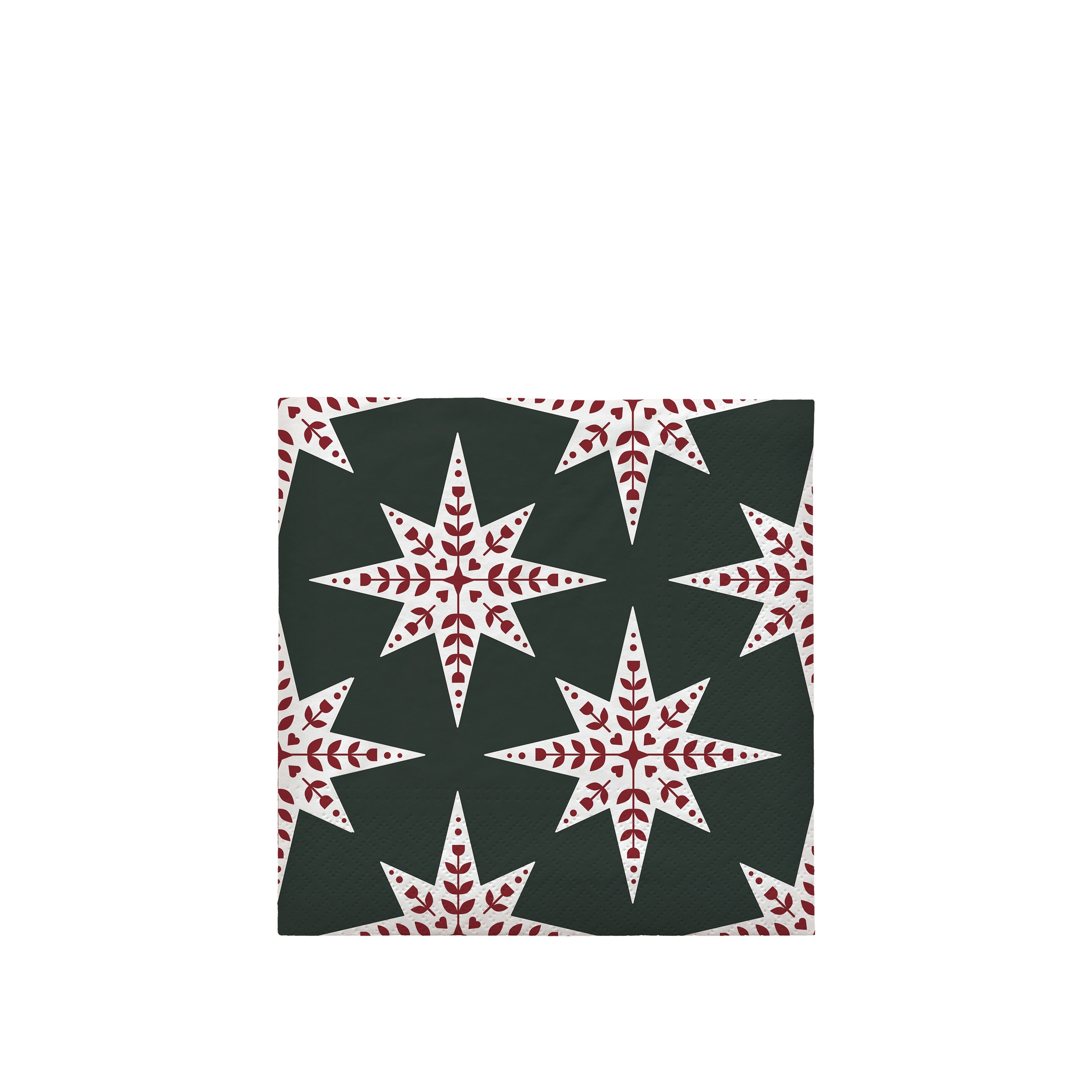 BROSTE Paper Napkin Saga Star - Dark Green/Burgundy