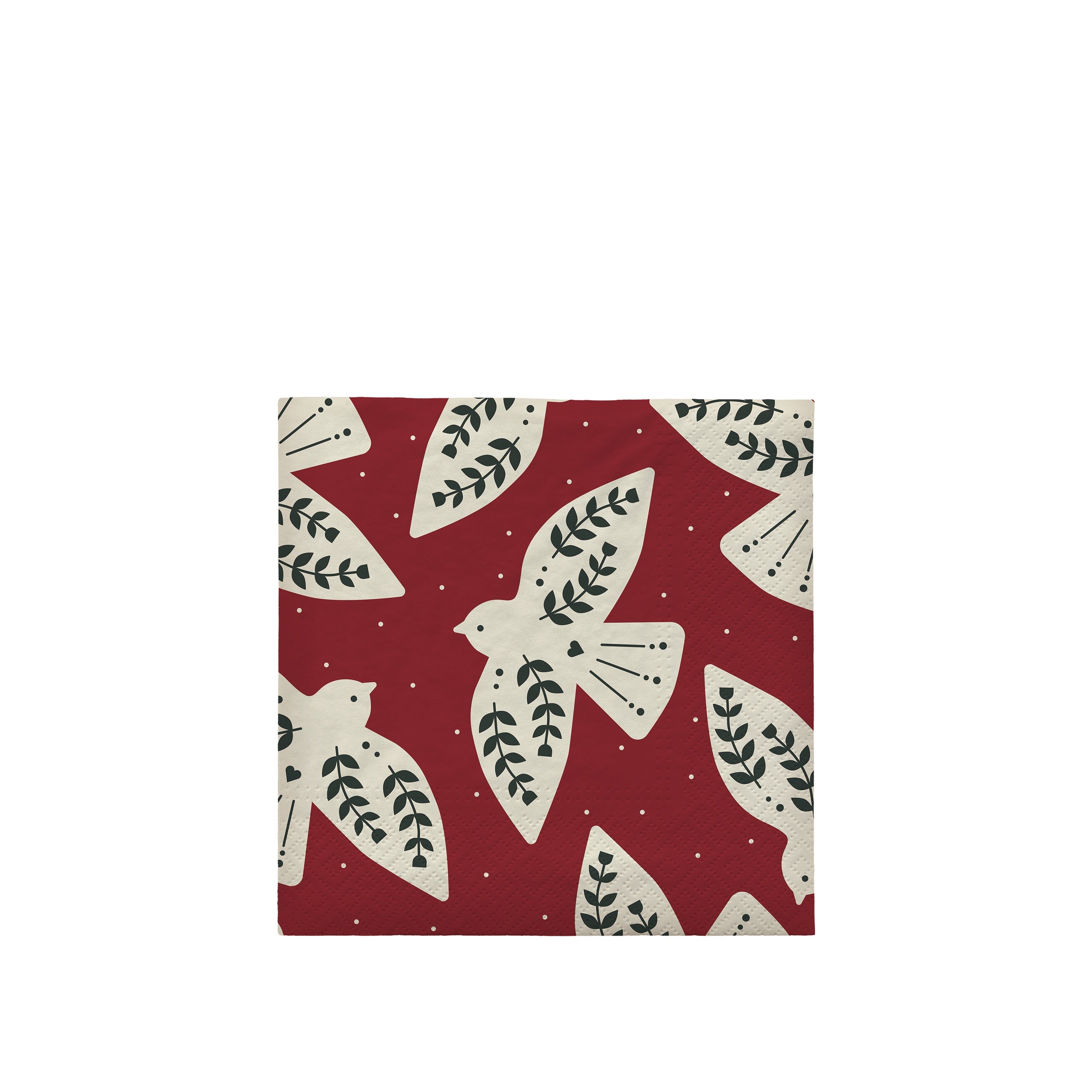 BROSTE Paper Napkin Saga Bird - Burgundy/Dark Green