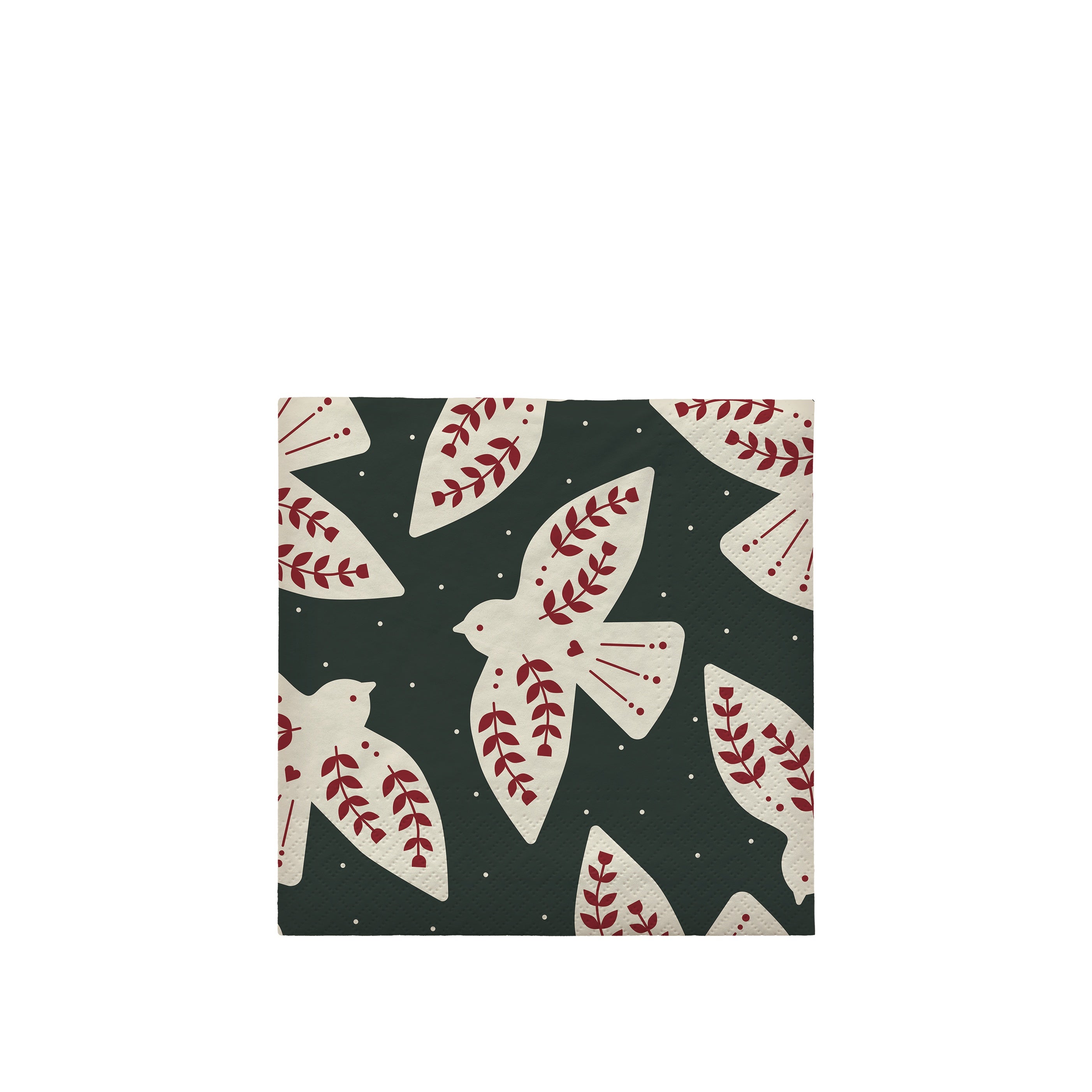 BROSTE Paper Napkin Saga Bird - Dark Green/Burgundy