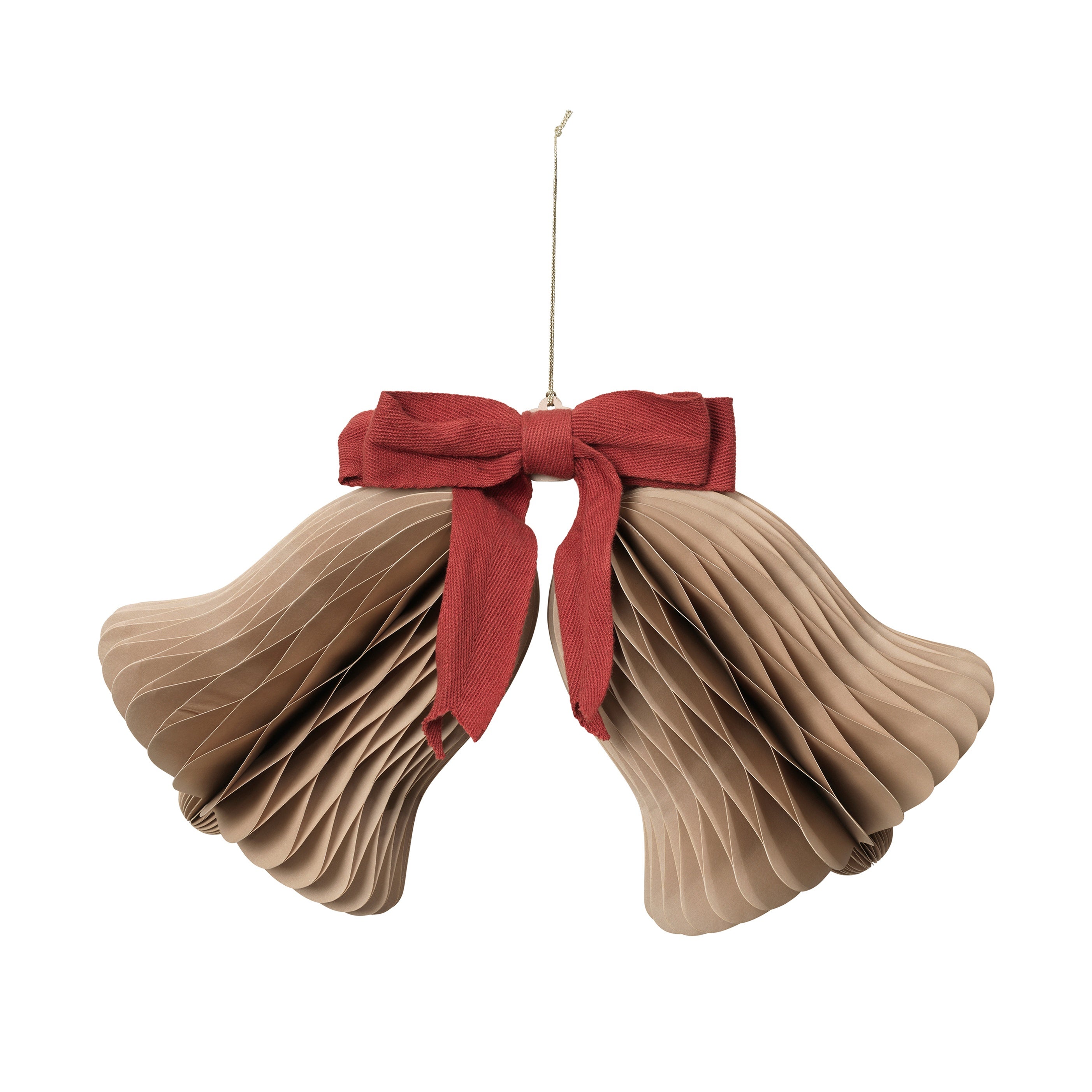 BROSTE Paper Ornament Chime Bell - Brown/Red