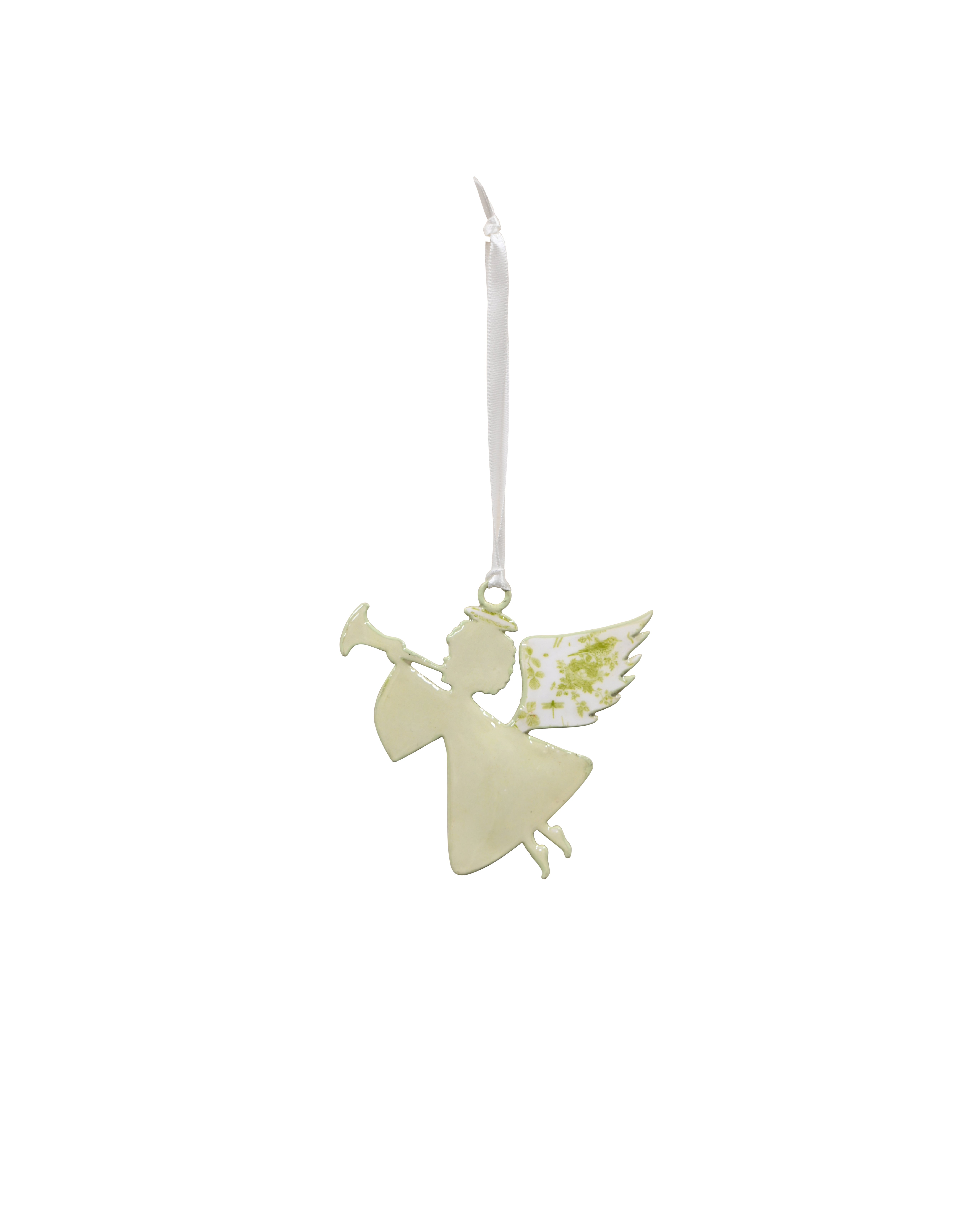 FLORAL Hanging Angel w/Trumpet - Birds