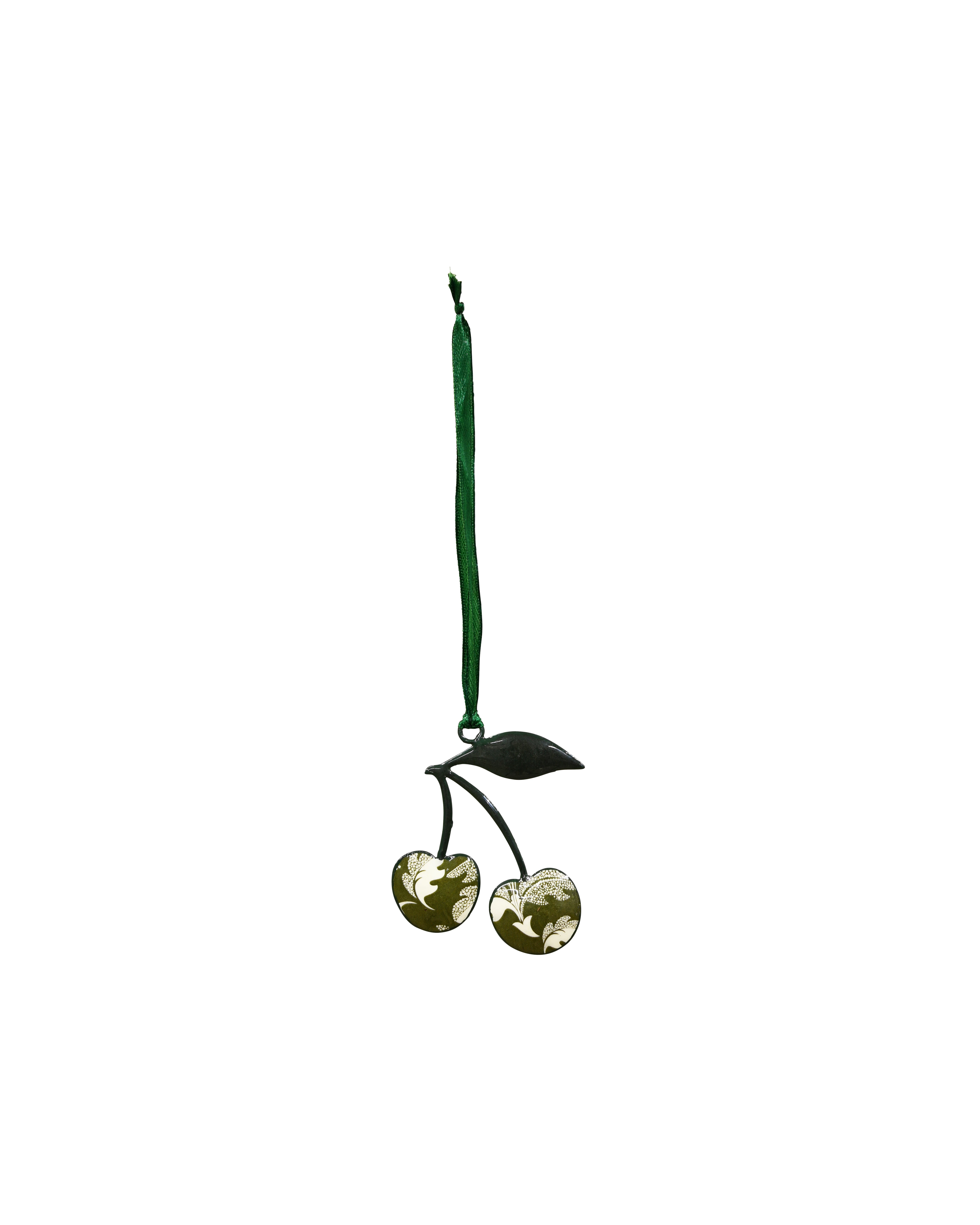 FLORAL Hanging Cherries - Dark Green Magnolia