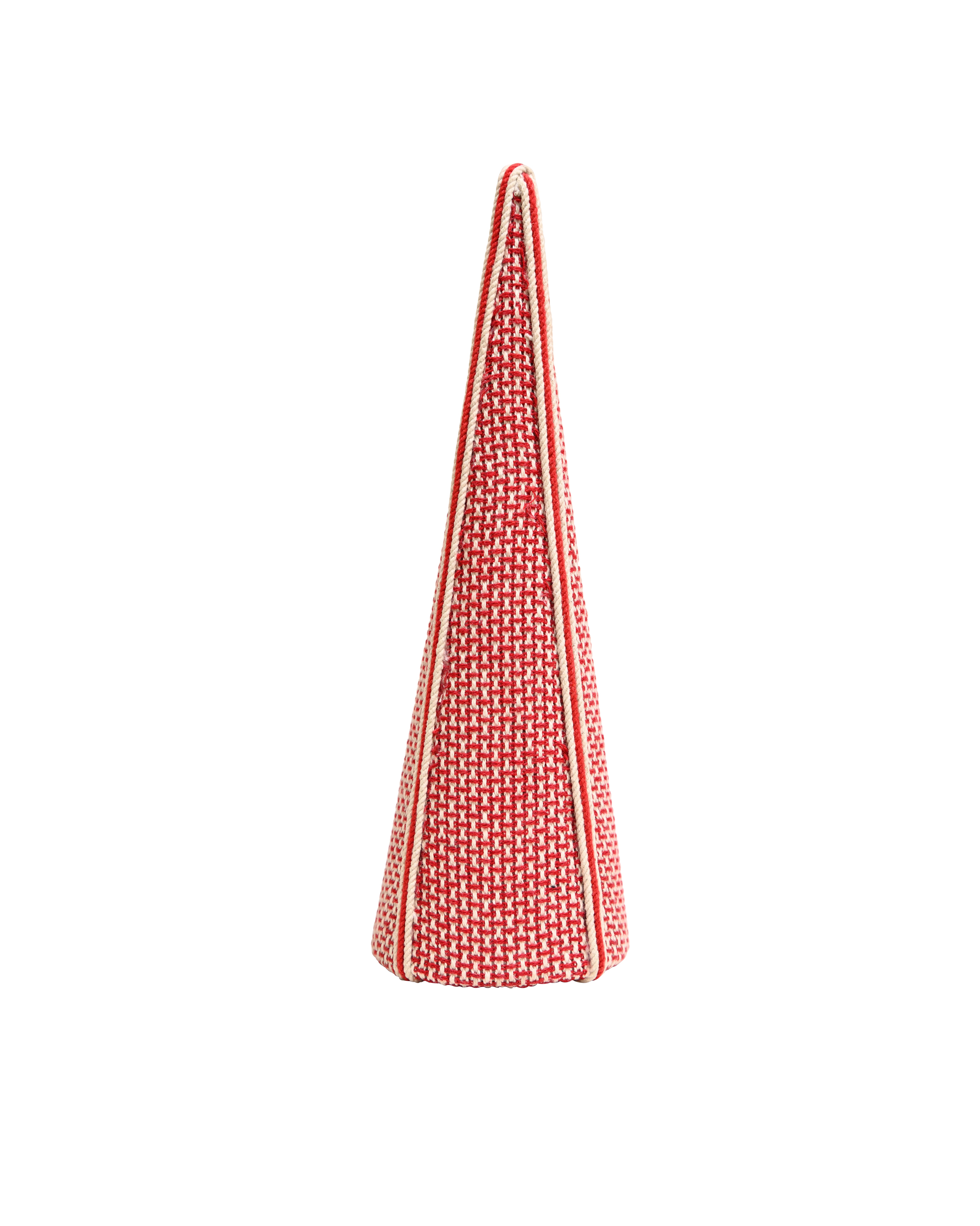 MAJESTIC Fabric Standing Cone - Red & Ivory