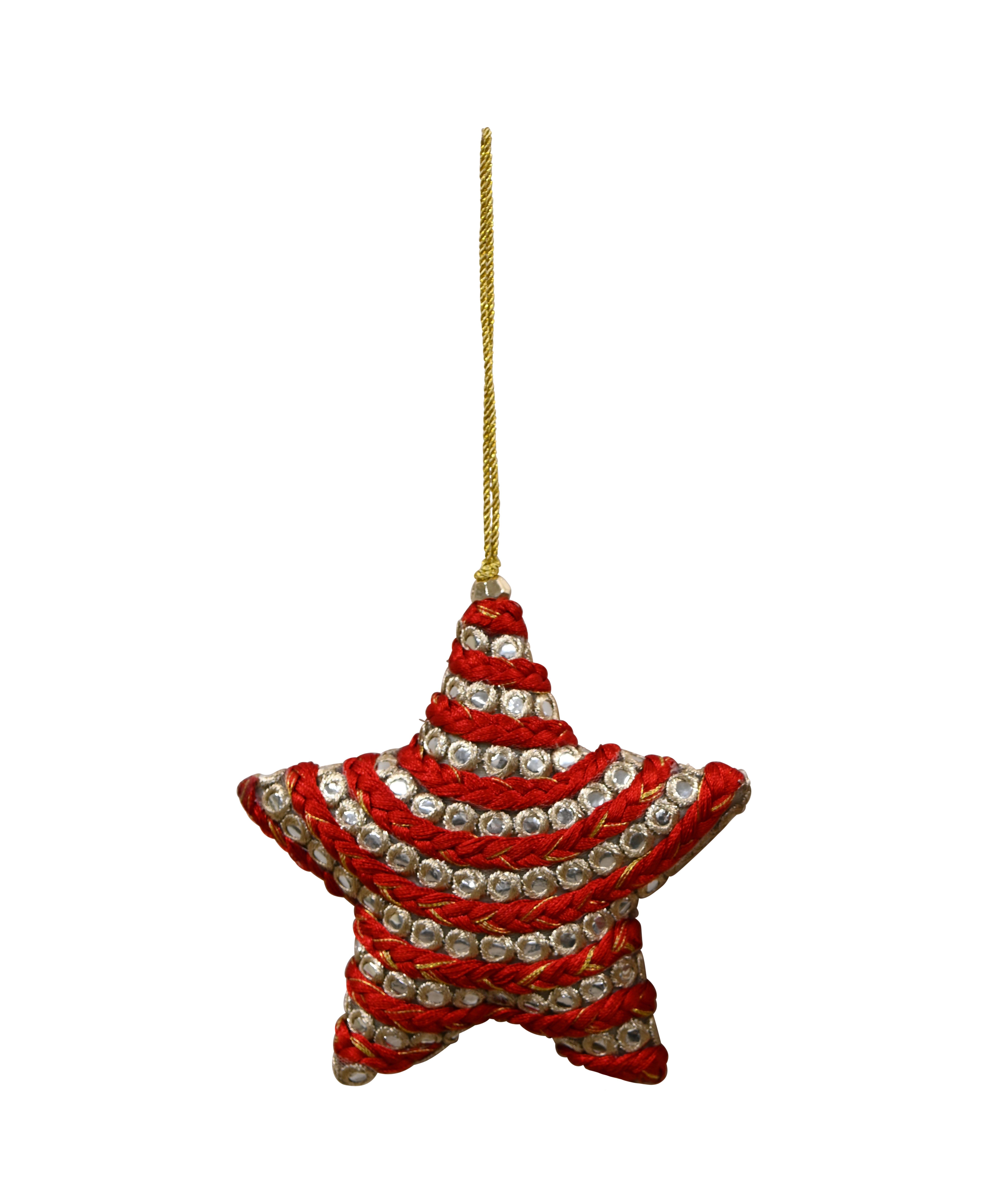 MAJESTIC Mirror Hanging Star - Red & Gold