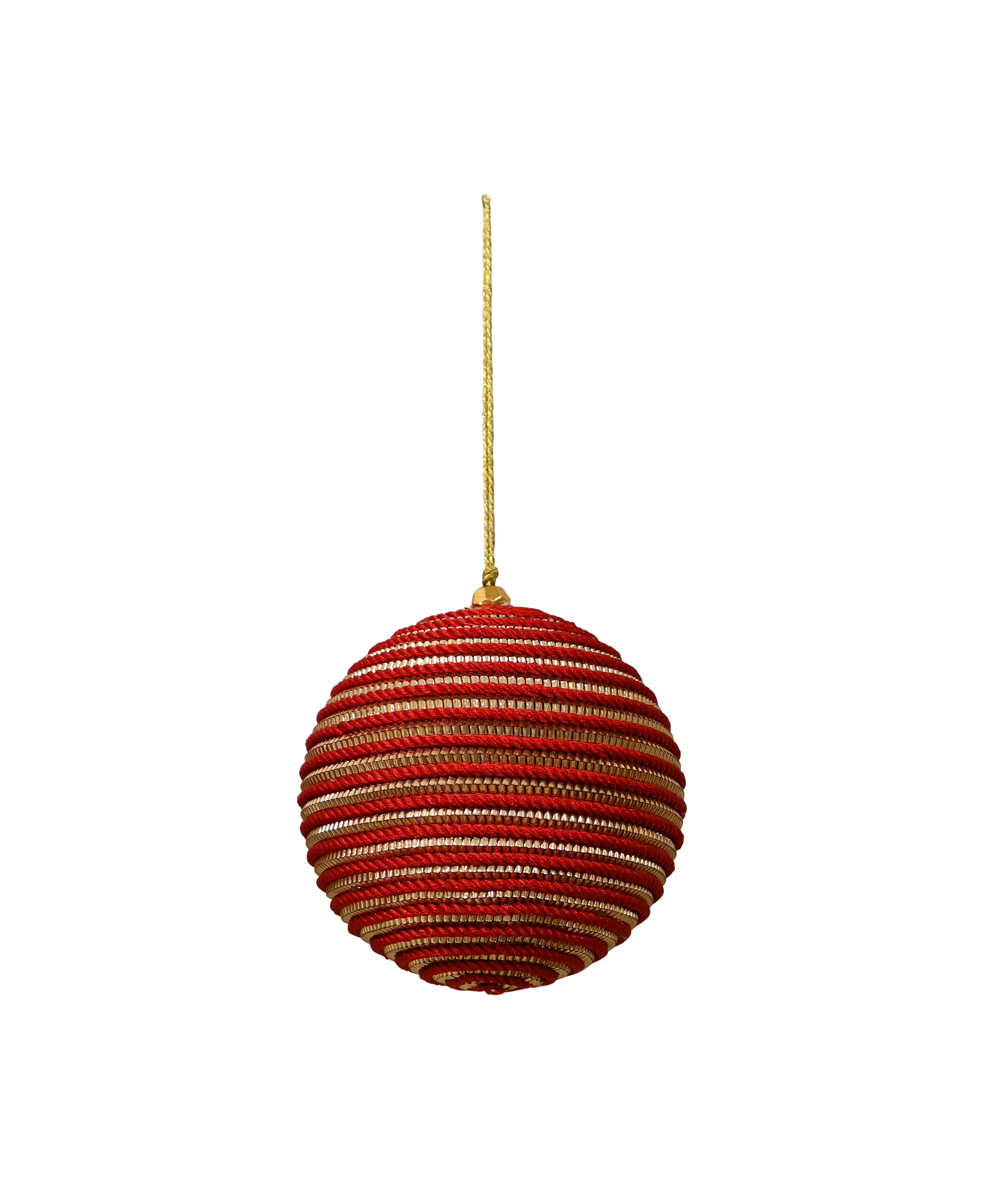 MAJESTIC Spiral Hanging Ball - Red & Gold