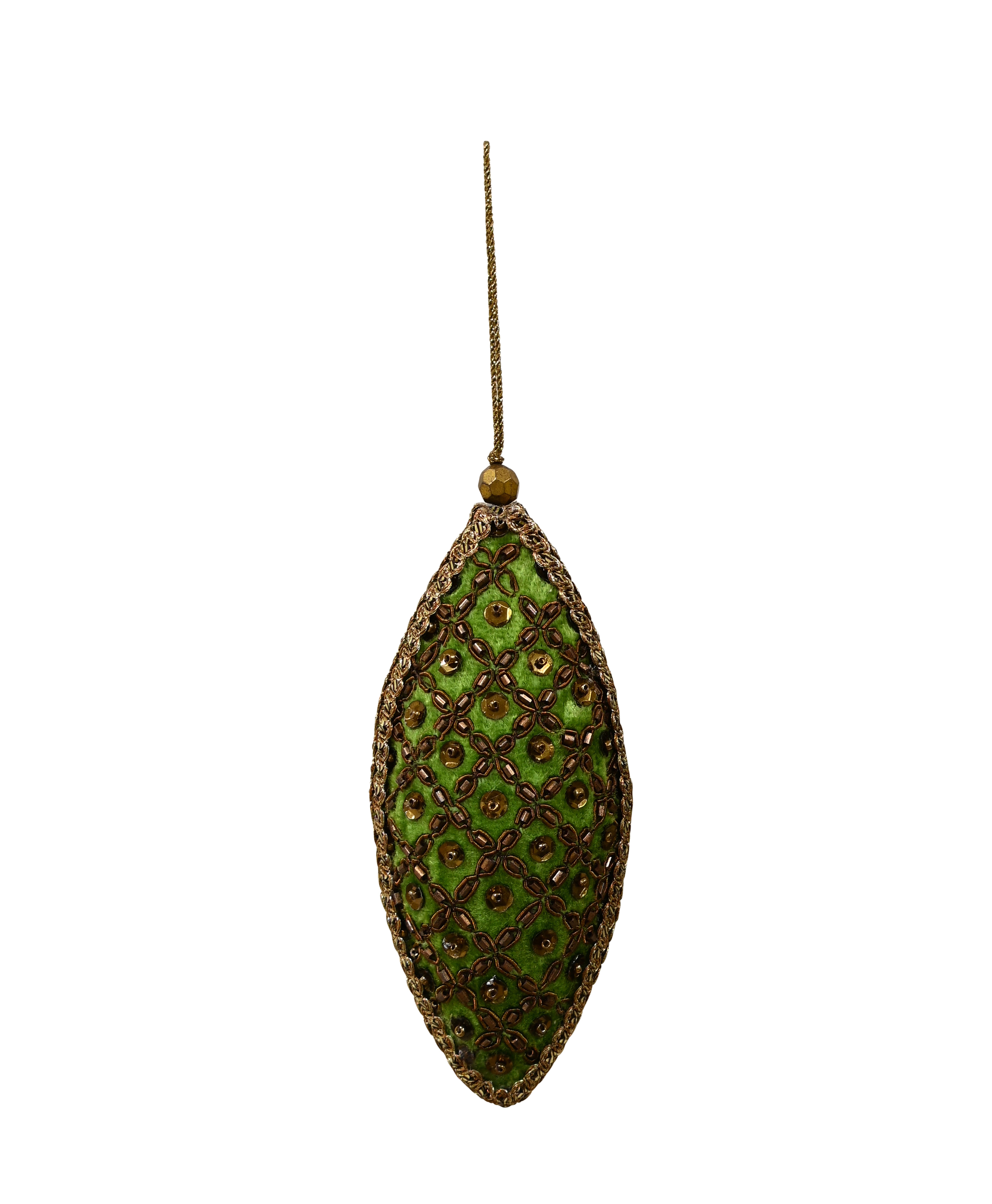 MAJESTIC Antique Hanging Beaded Drop - Green
