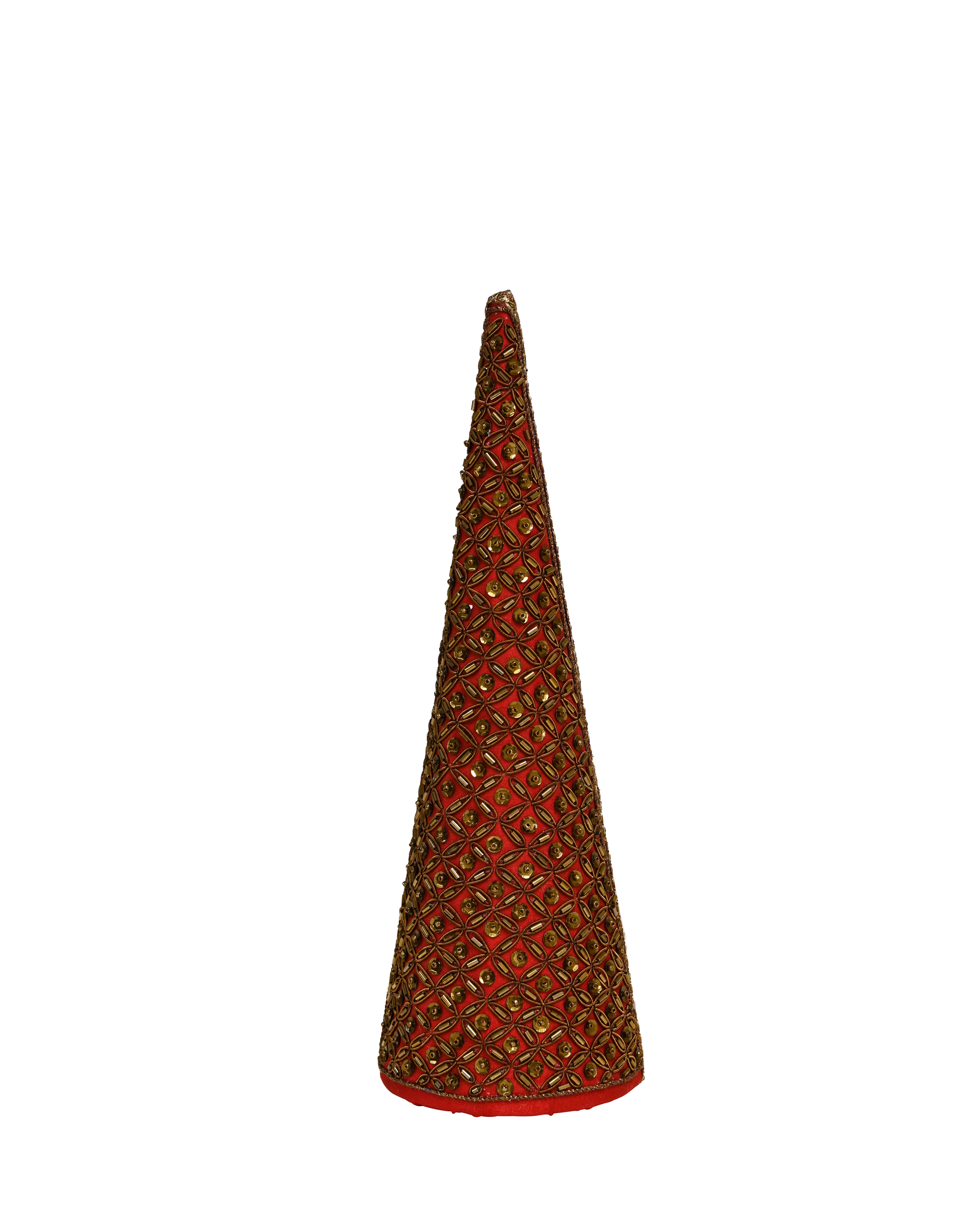 MAJESTIC Antique Standing Beaded Cone - Red