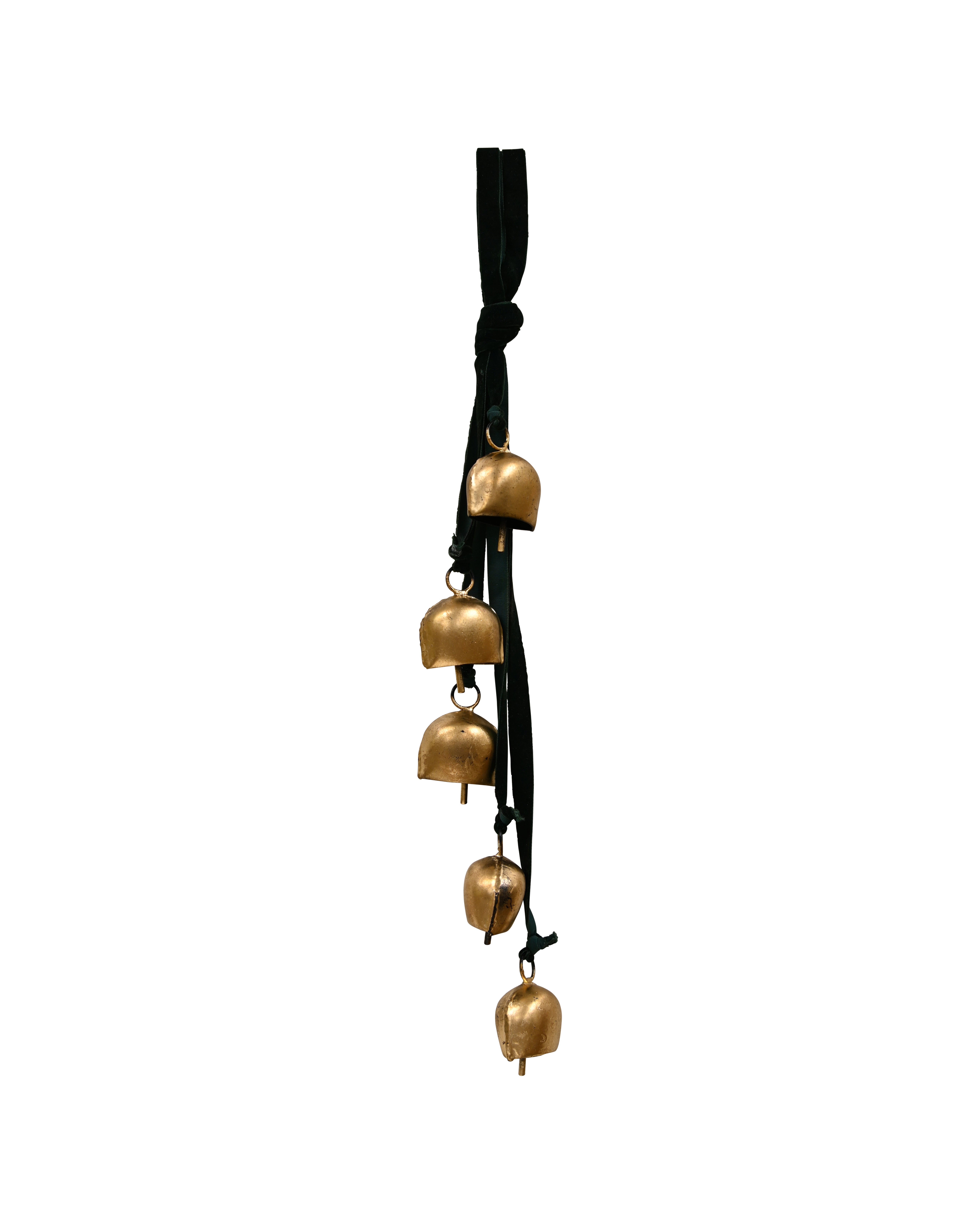 Hanging Bell Bunch - Burnt Gold W/Green Velvet 