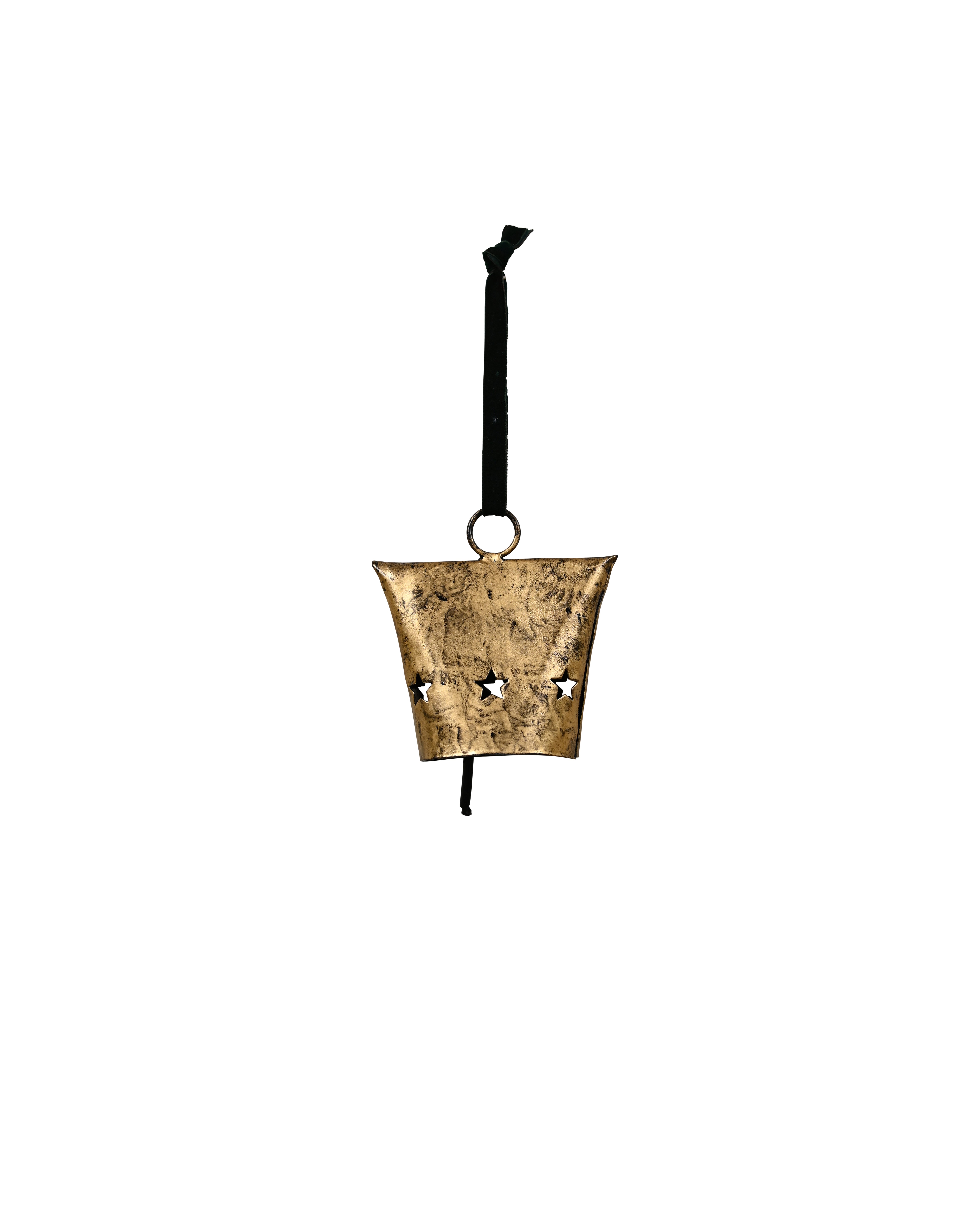 Hanging Square Bell - Burnt Gold