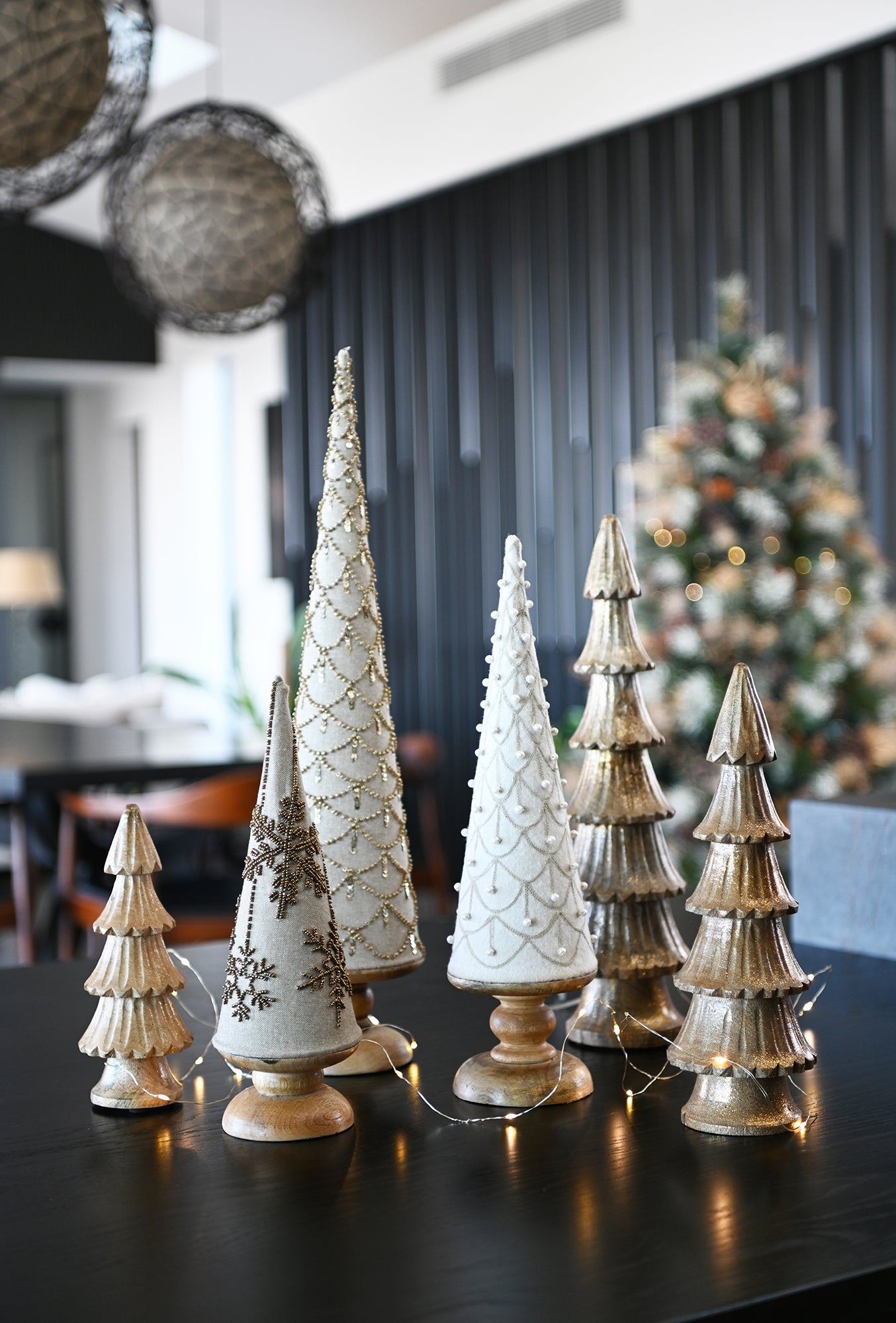 Standing Tree Tall - Glittered Natural Wood