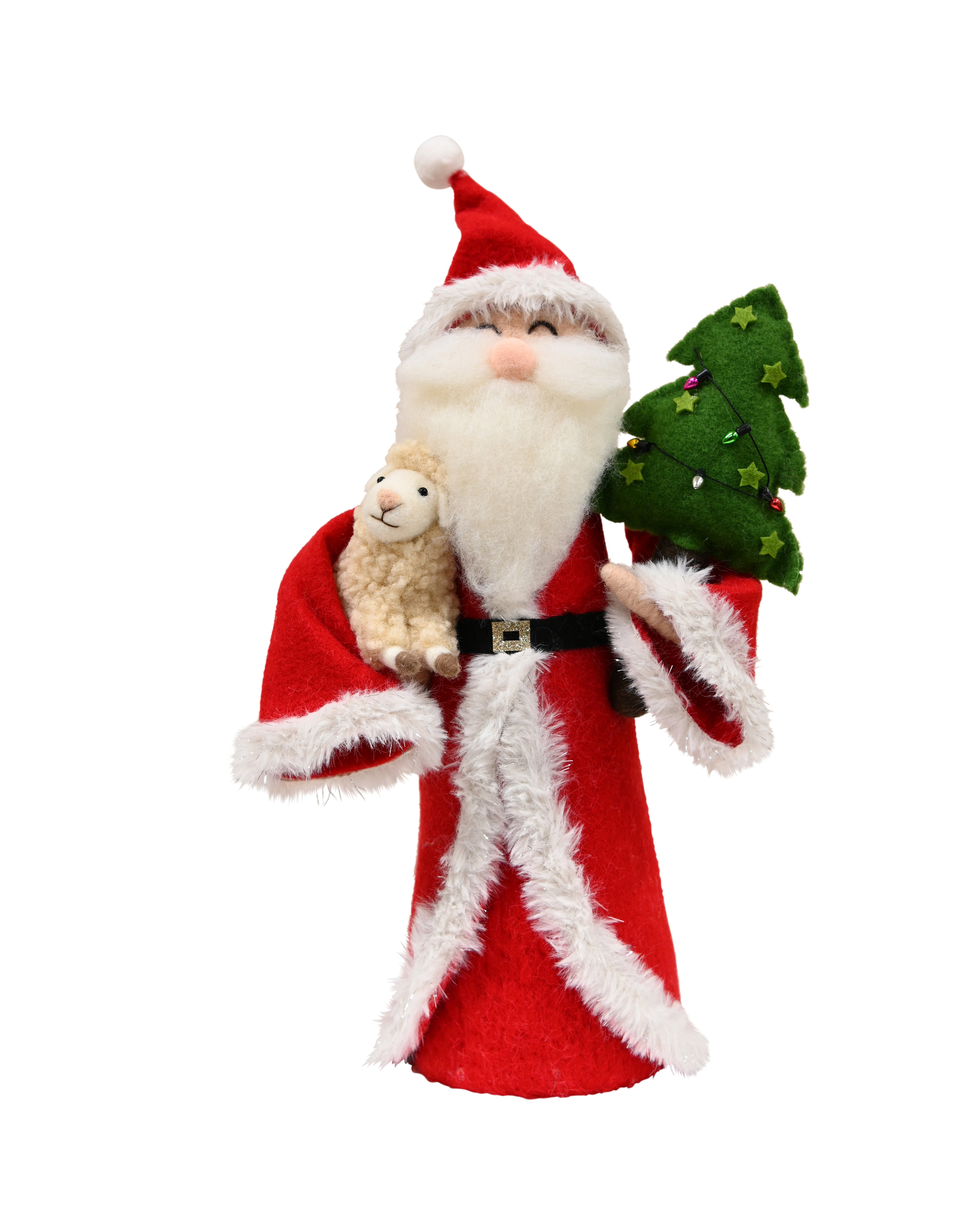 FELT Standing Santa w/Tree & Sheep 