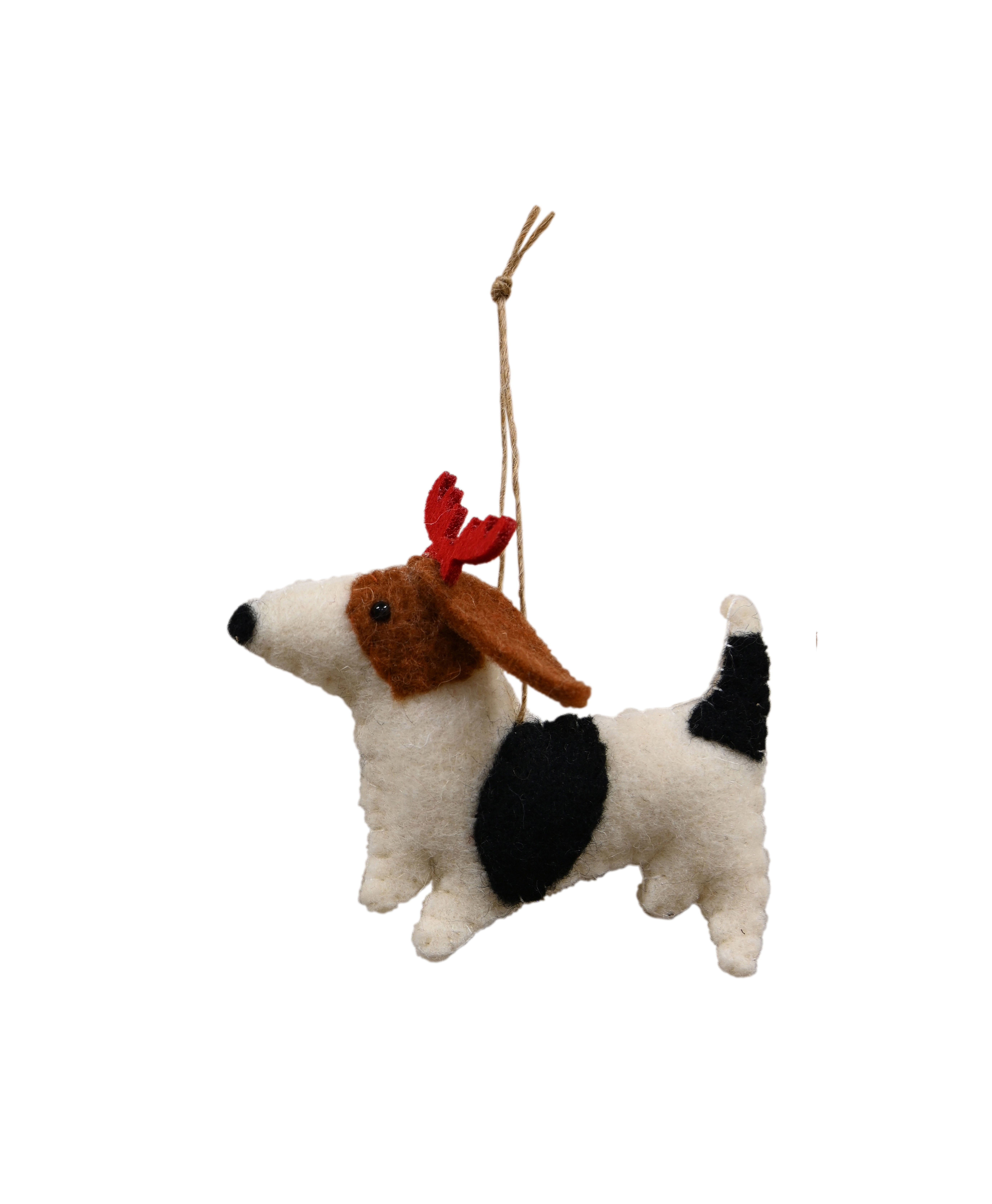 FELT White/Black Hanging Dog - Spot