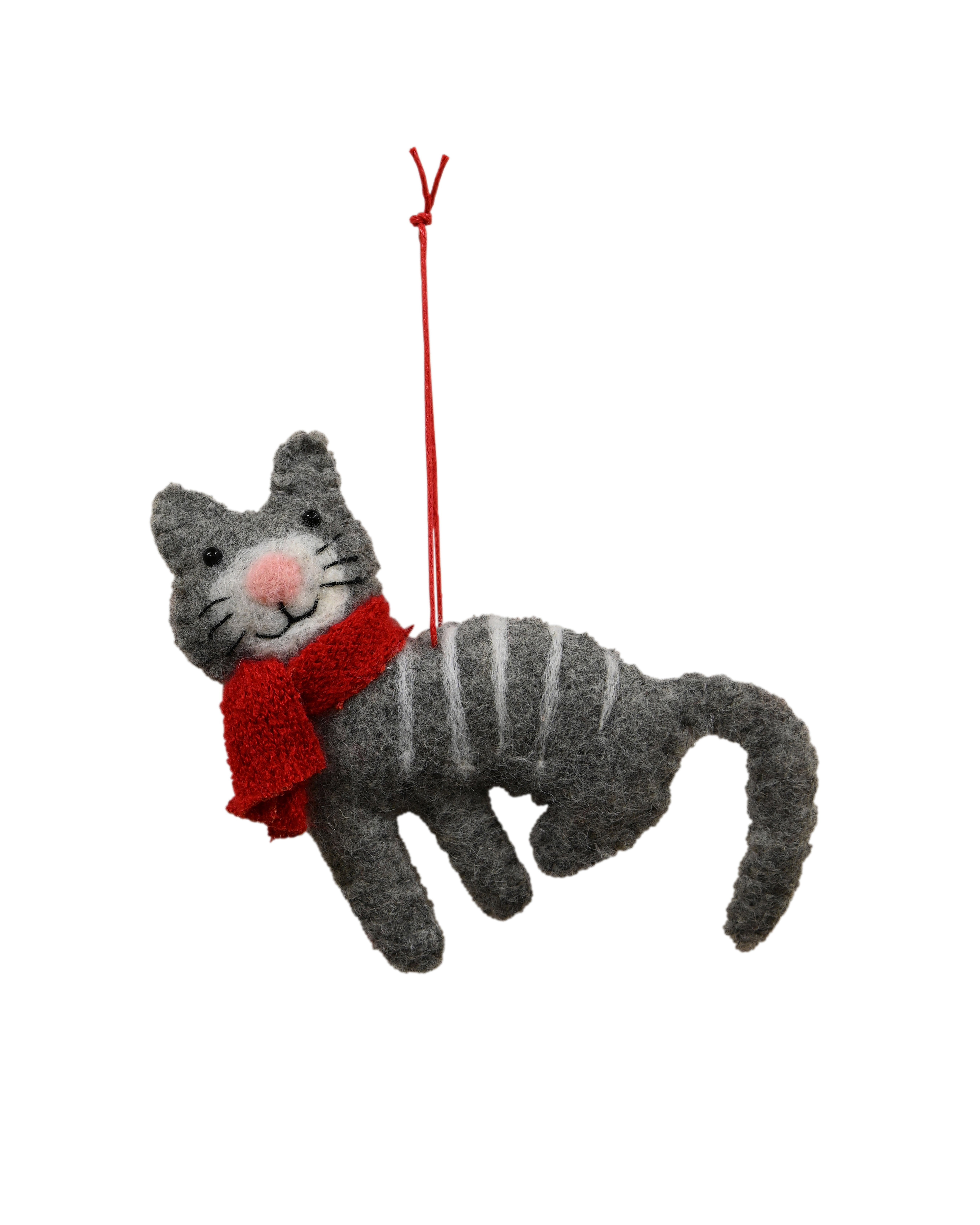 FELT Grey Hanging Cat - Pepper