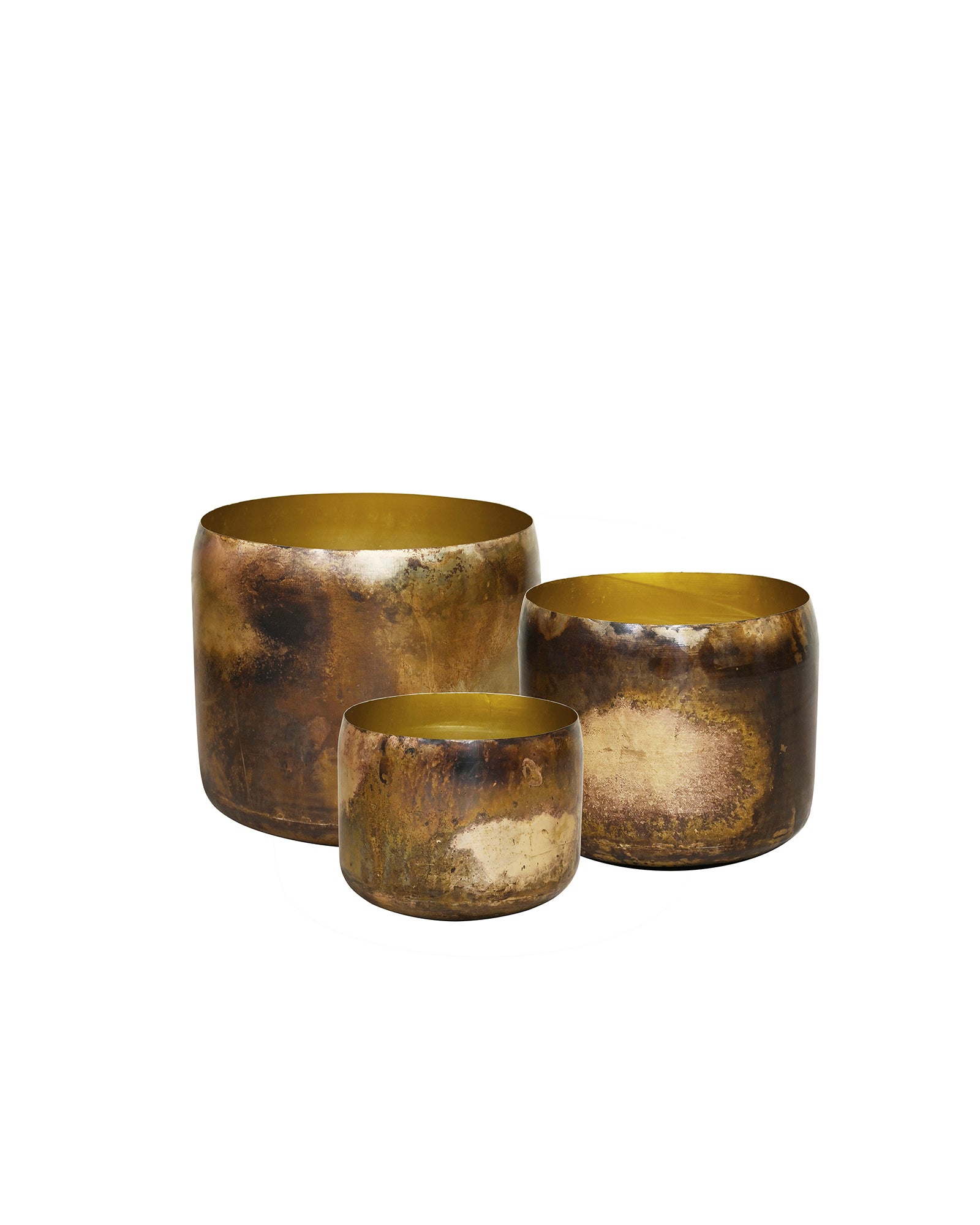 KELDA METAL POTS Plath S/3 - Antique Gold 