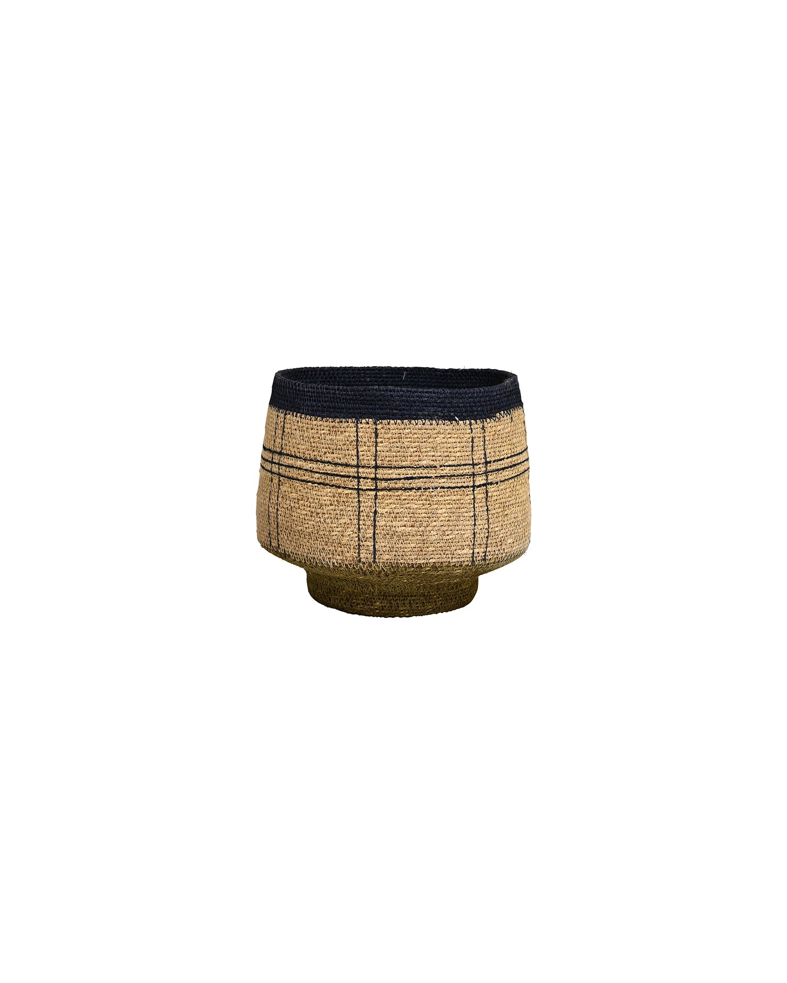 KINTU COLLECTION Aria Basket - Natural w/Crossed Lines