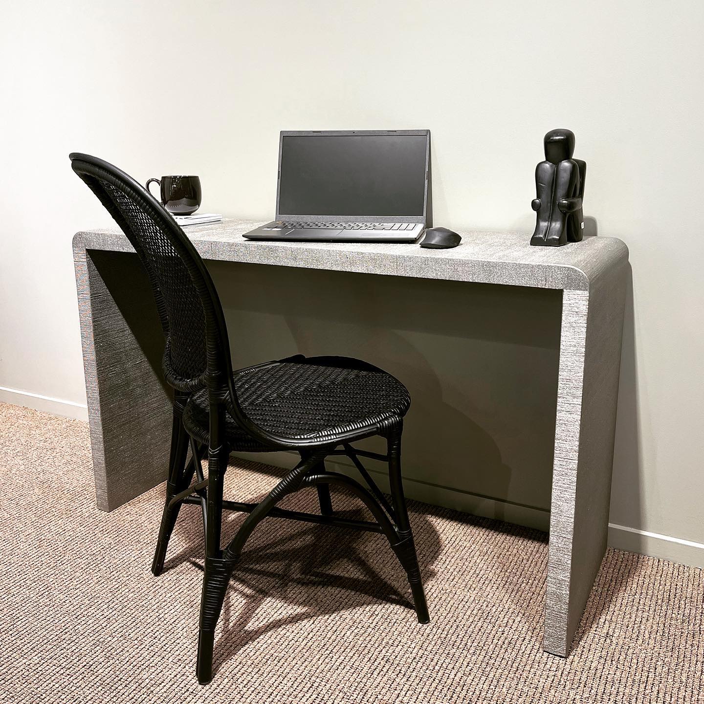 Our pewter waterfall console is a perfect height if you need a desk in a tight space. Is beautiful and luxe, yet practical. 
.
.
#console #desk #workfromhome #luxe #practical